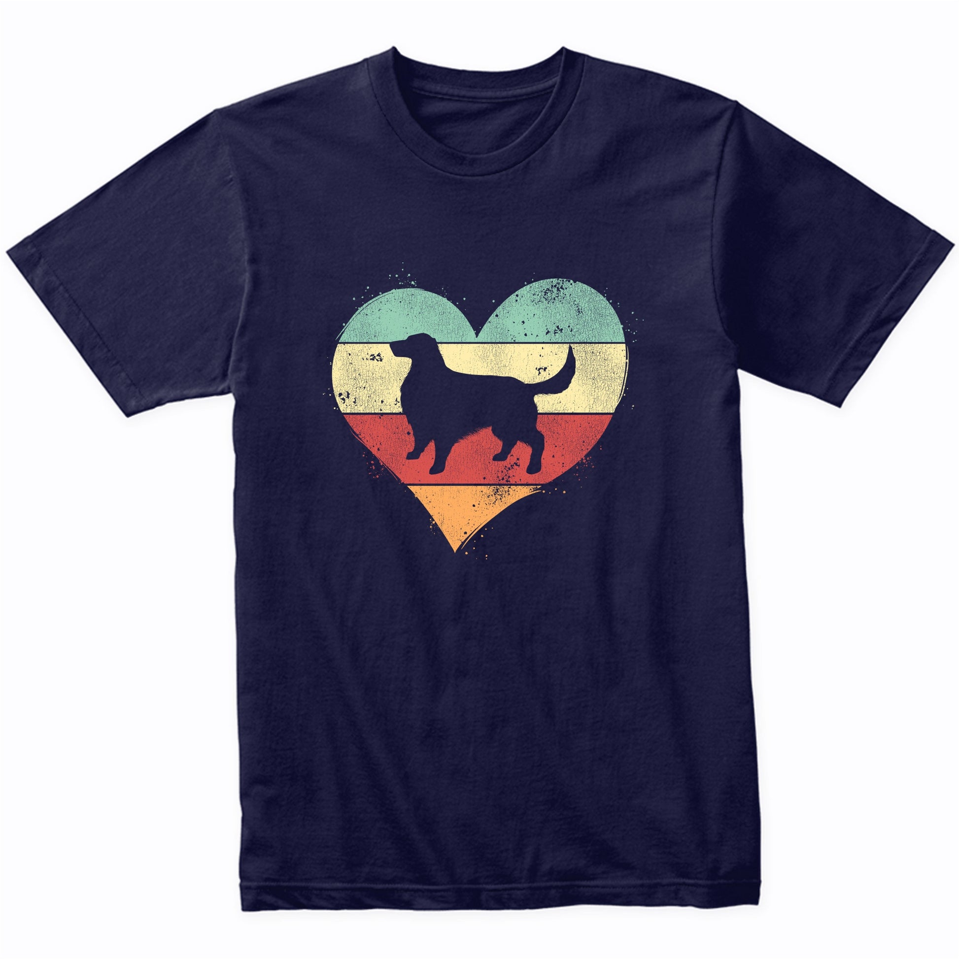 Retro Heart Irish Setter Dog Breed Silhouette Dog Owner Love T-Shirt