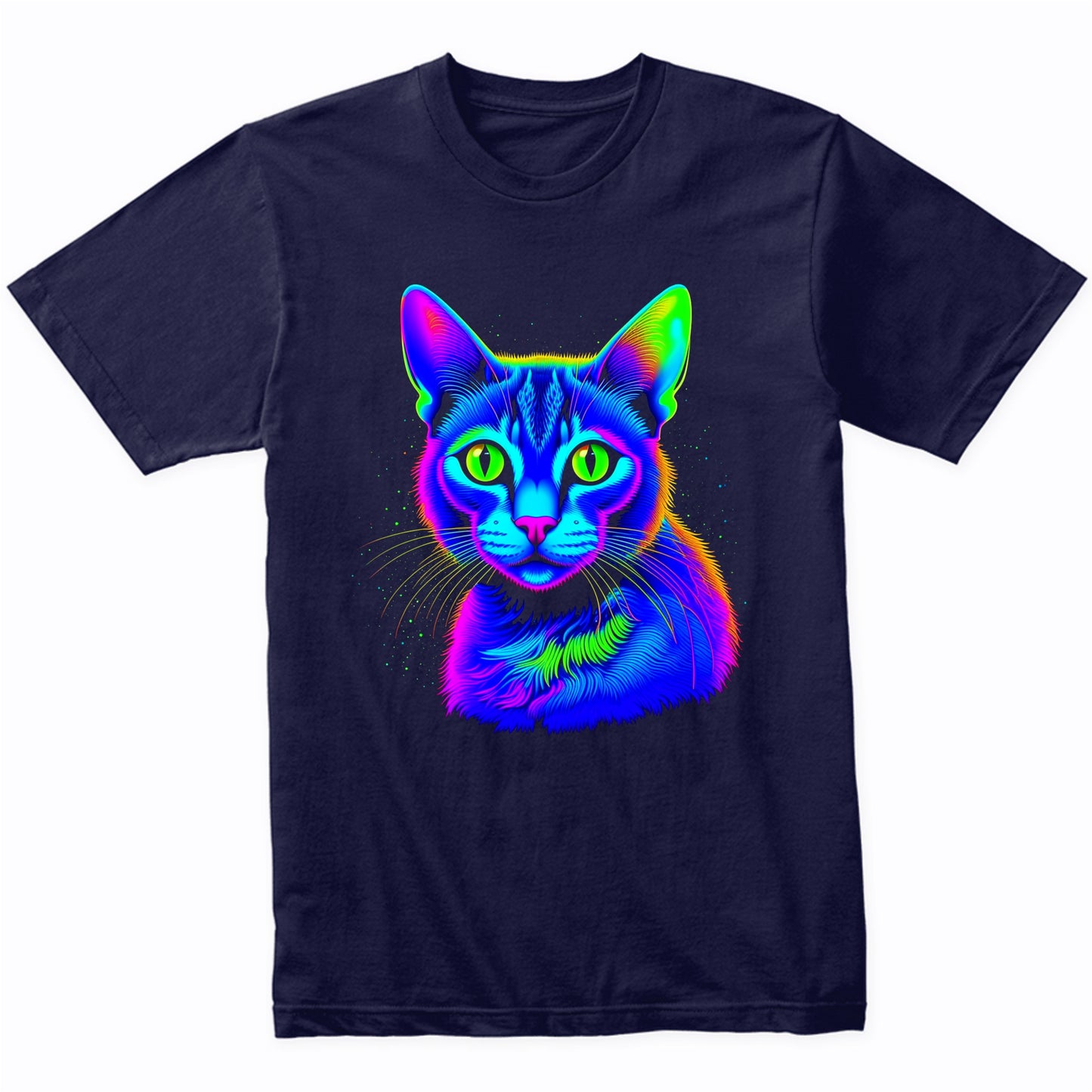 Colorful Bright Abyssinian Cat Vibrant Psychedelic Cat Art T-Shirt