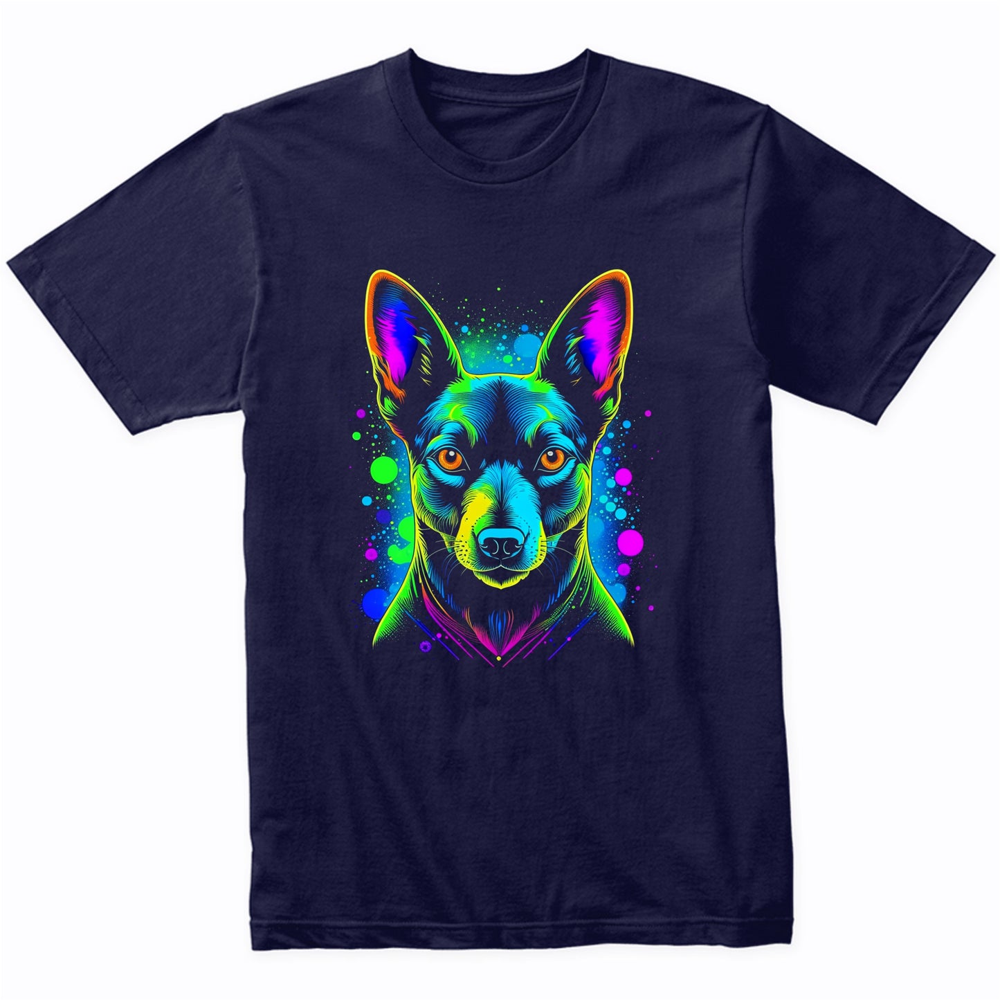 Colorful Bright Basenji Vibrant Psychedelic Dog Art T-Shirt