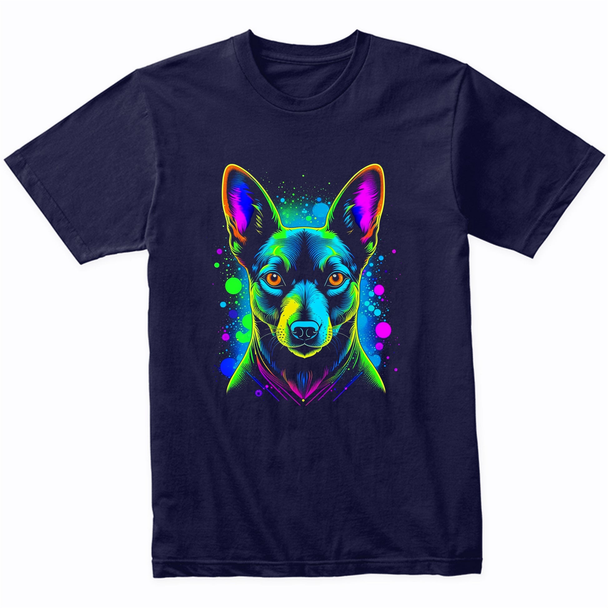 Colorful Bright Basenji Vibrant Psychedelic Dog Art T-Shirt