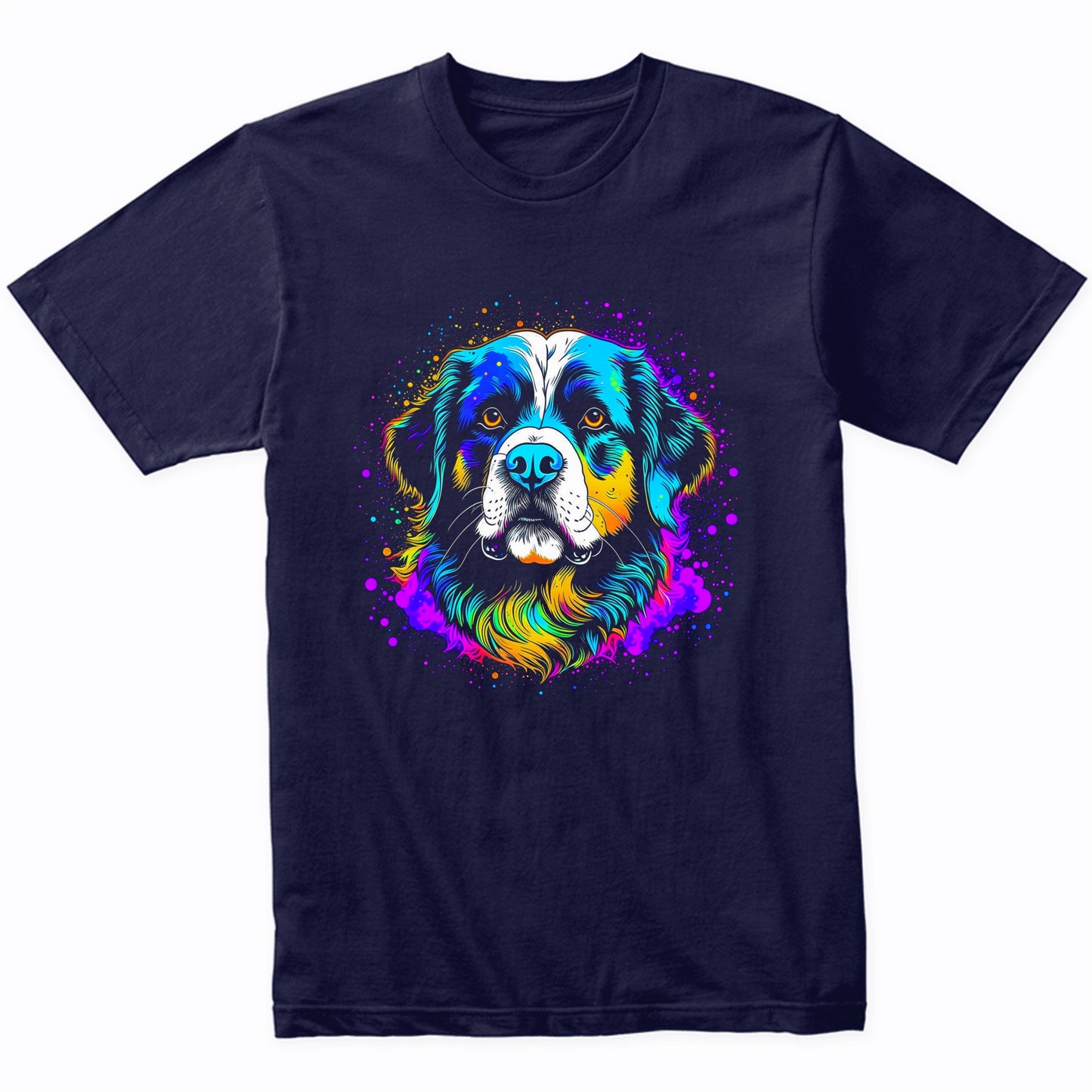 Colorful Bright Bernese Mountain Dog Vibrant Psychedelic Art T-Shirt