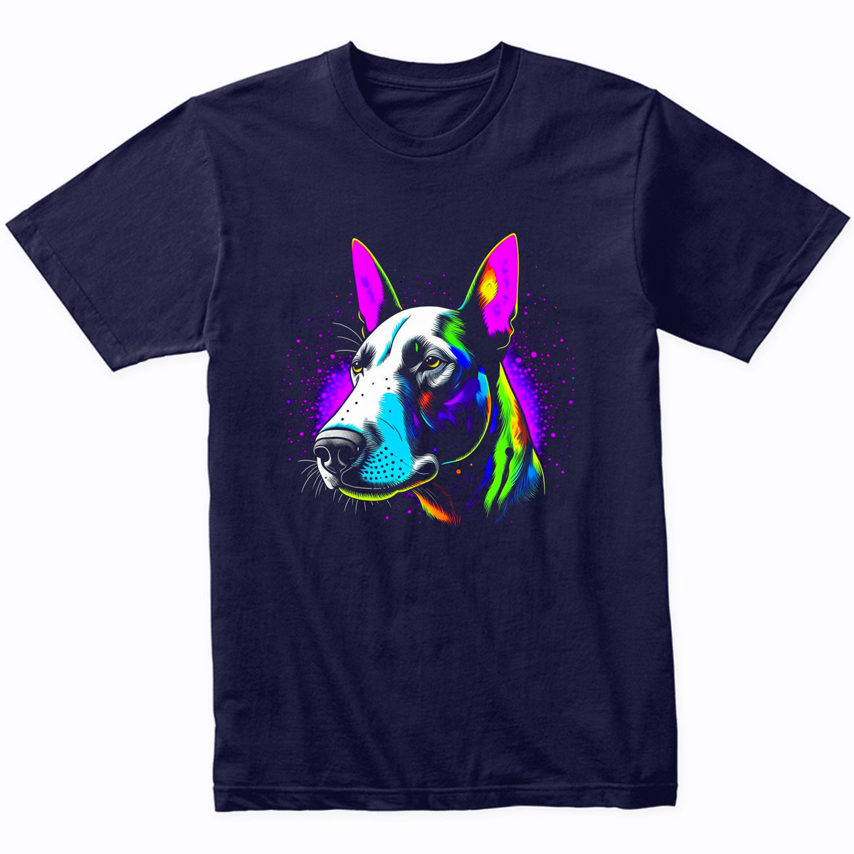 Colorful Bright Bull Terrier Vibrant Psychedelic Dog Art T-Shirt