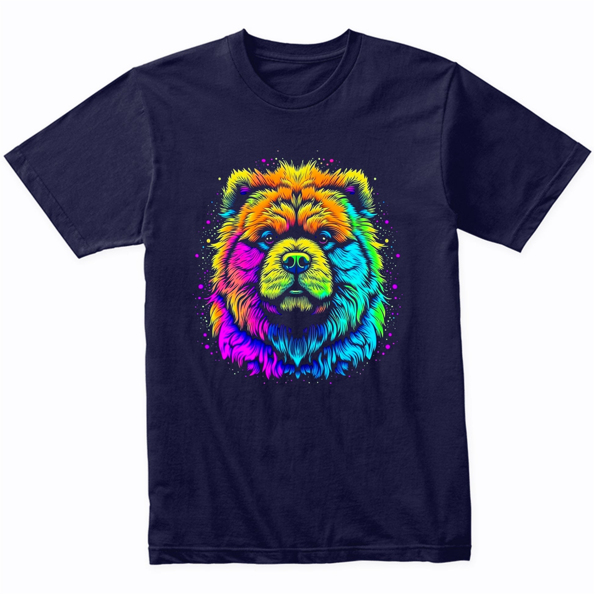 Colorful Bright Chow Chow Vibrant Psychedelic Dog Art T-Shirt