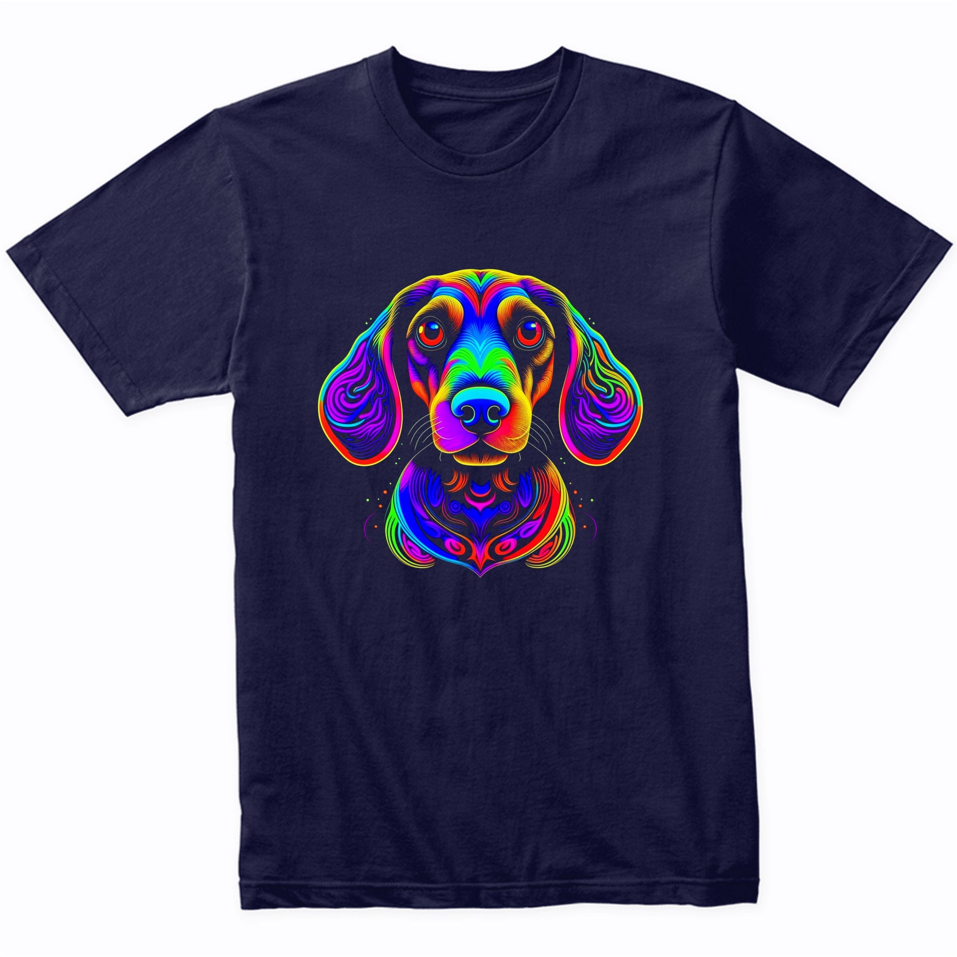 Colorful Bright Dachshund Vibrant Psychedelic Dog Art T-Shirt