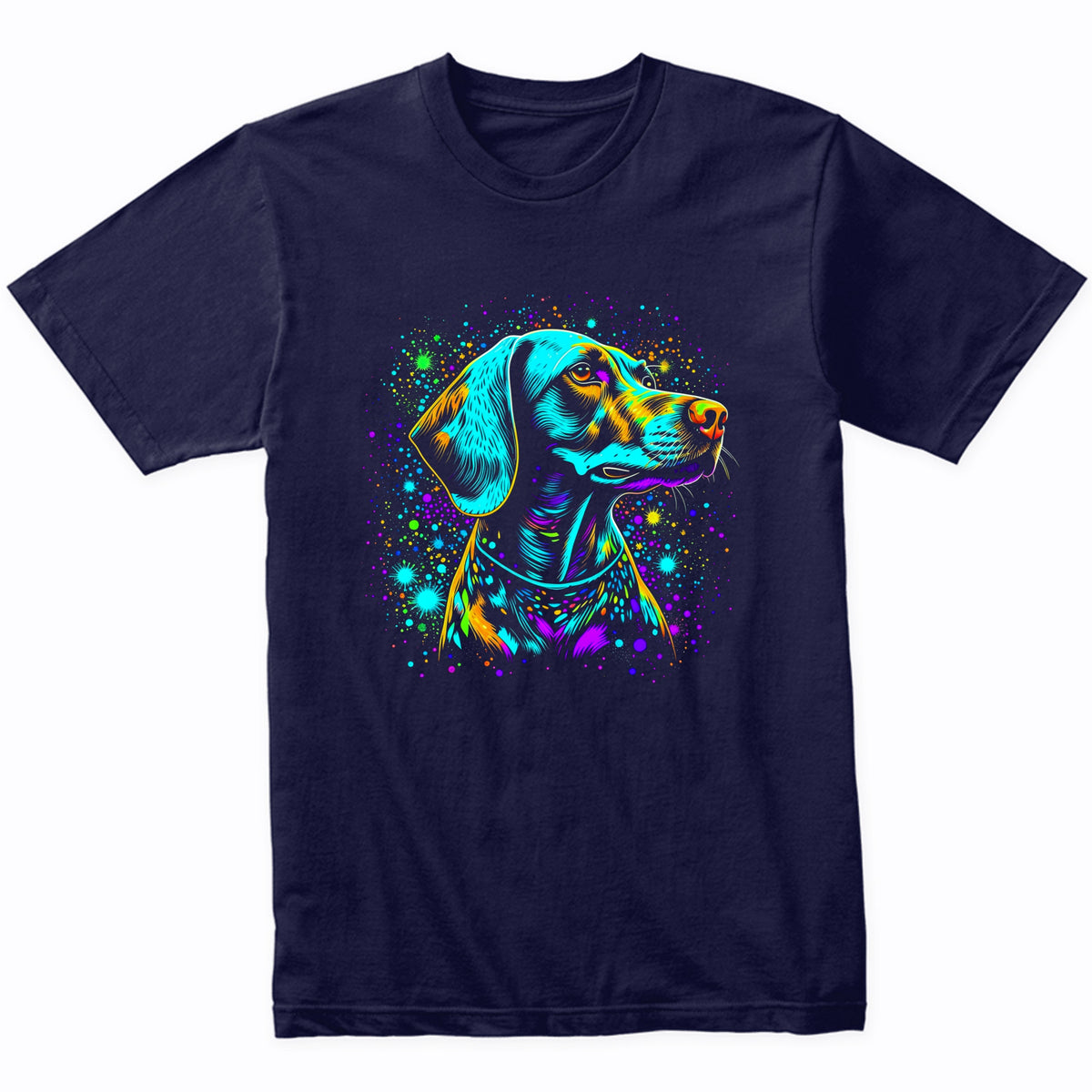 Colorful Bright German Shorthaired Pointer Vibrant Dog Art T-Shirt