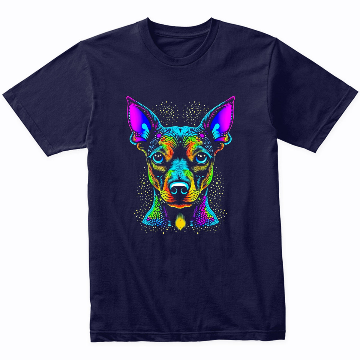 Colorful Bright Miniature Pinscher Vibrant Psychedelic Art T-Shirt