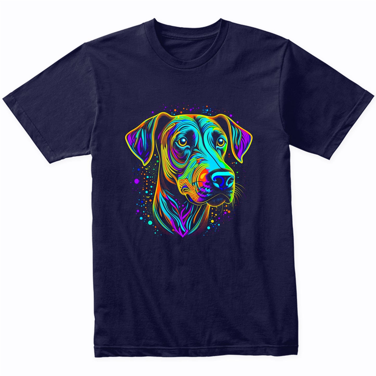 Colorful Bright Rhodesian Ridgeback Vibrant Psychedelic Art T-Shirt