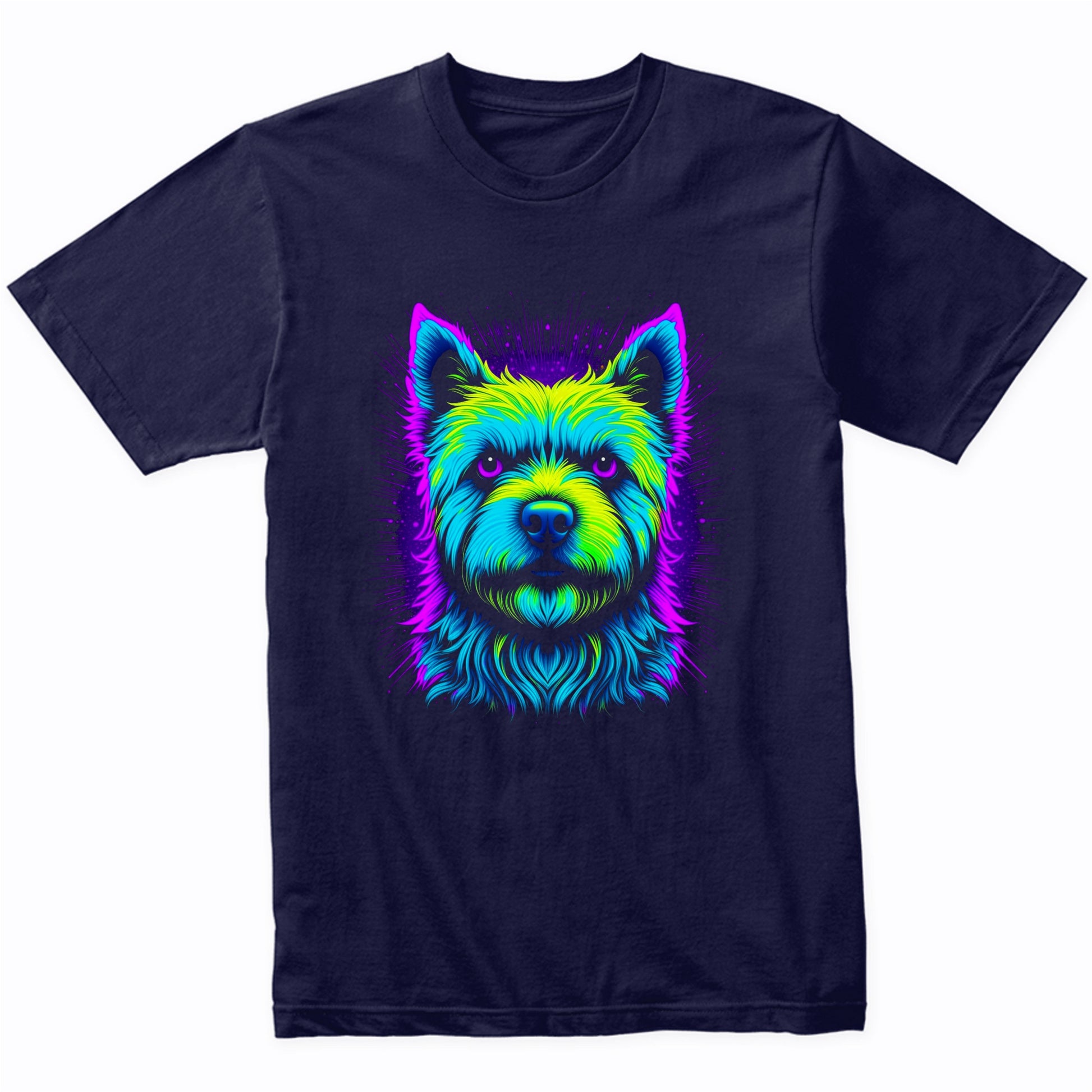 Colorful Bright Westie Vibrant Psychedelic Dog Art T-Shirt