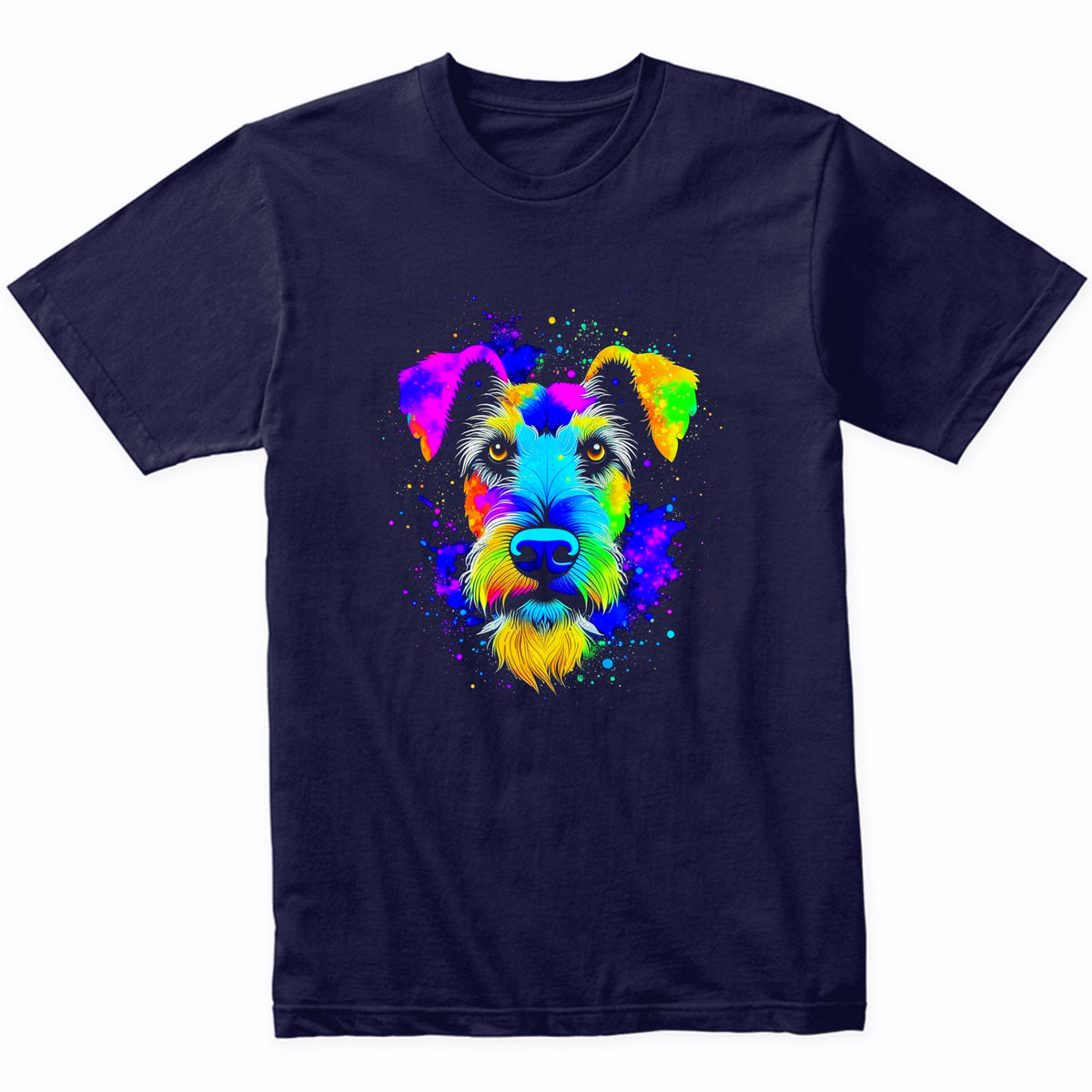 Colorful Bright Wire Fox Terrier Vibrant Psychedelic Dog Art T-Shirt