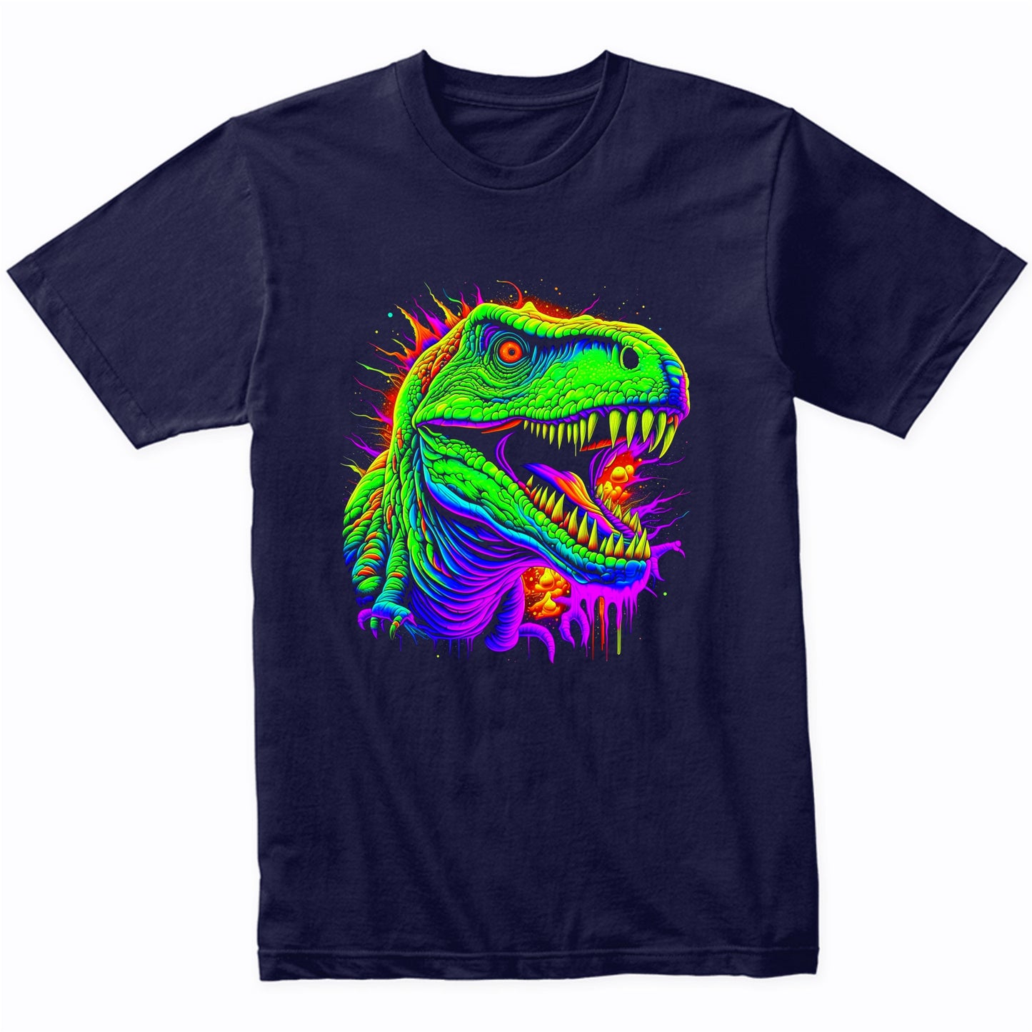 Tyrannosaurus Rex Vibrant Psychedelic T-Rex Dinosaur Art T-Shirt