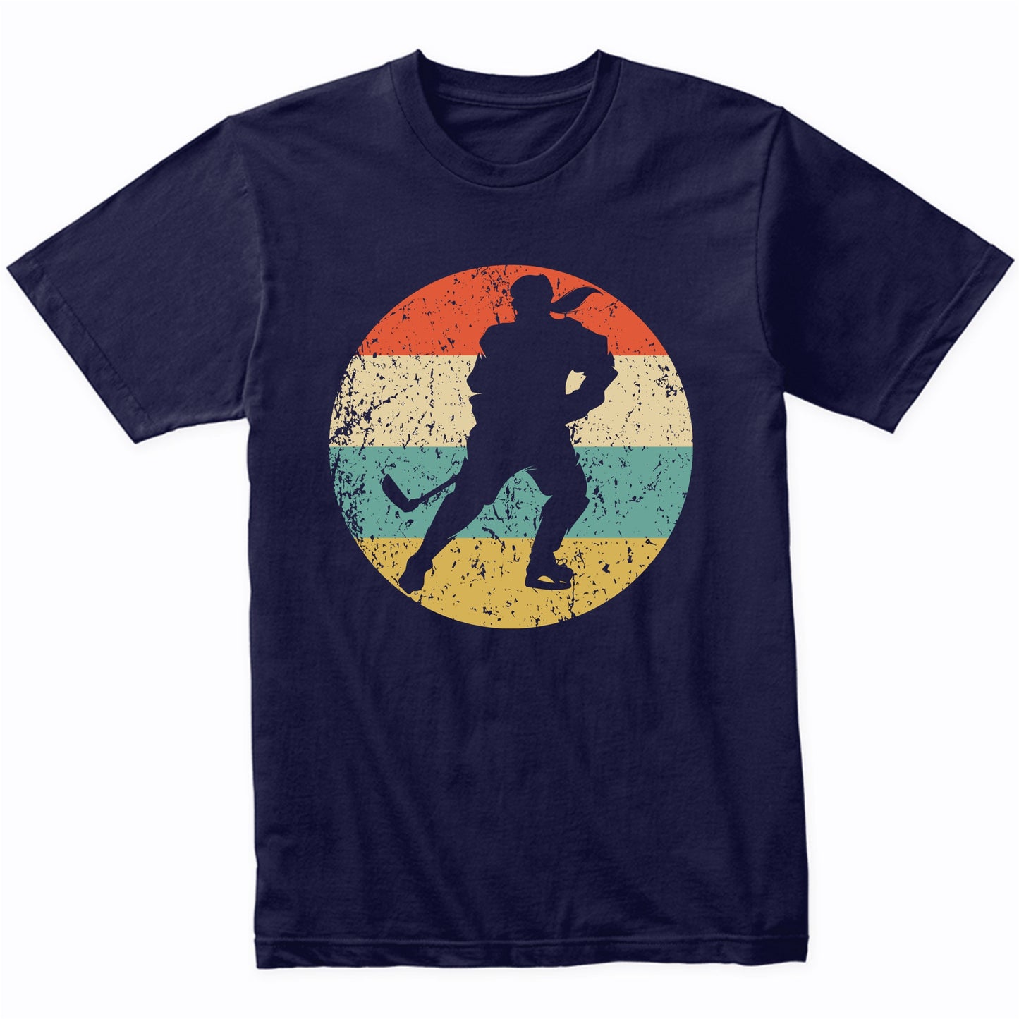 Retro Hockey Player Female Athlete Girls Sports T-Shirt