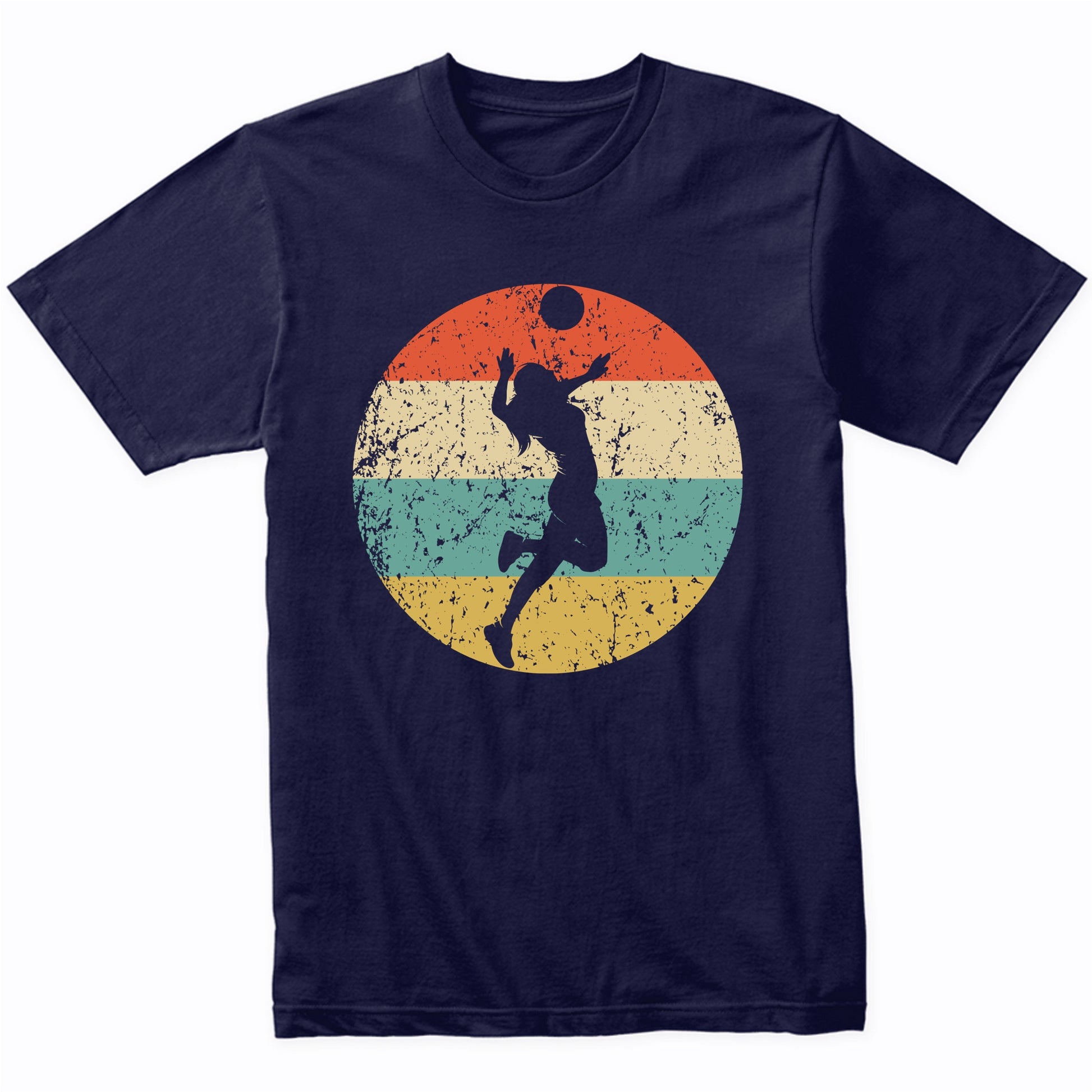 Retro Volleyball Player Serve Female Athlete Girls Sports T-Shirt