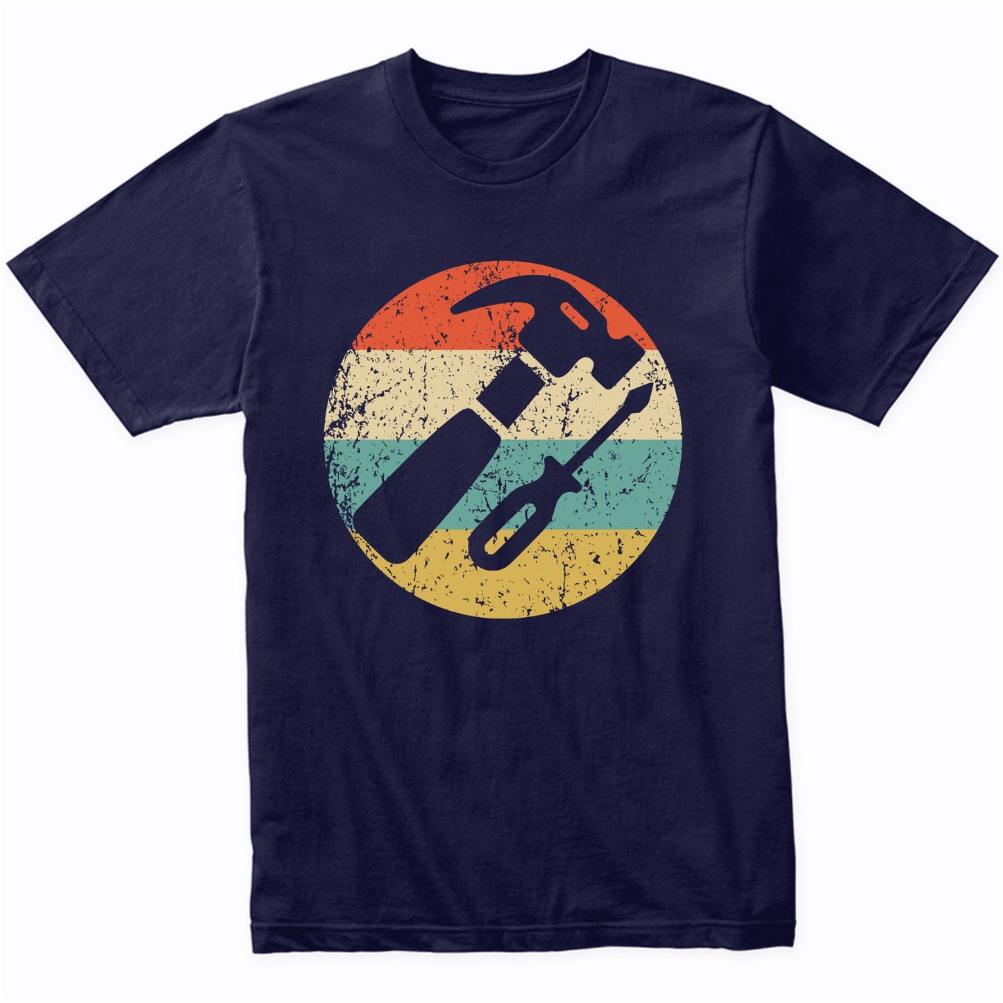 Retro Hammer and Screwdriver Vintage Style Carpenter T-Shirt