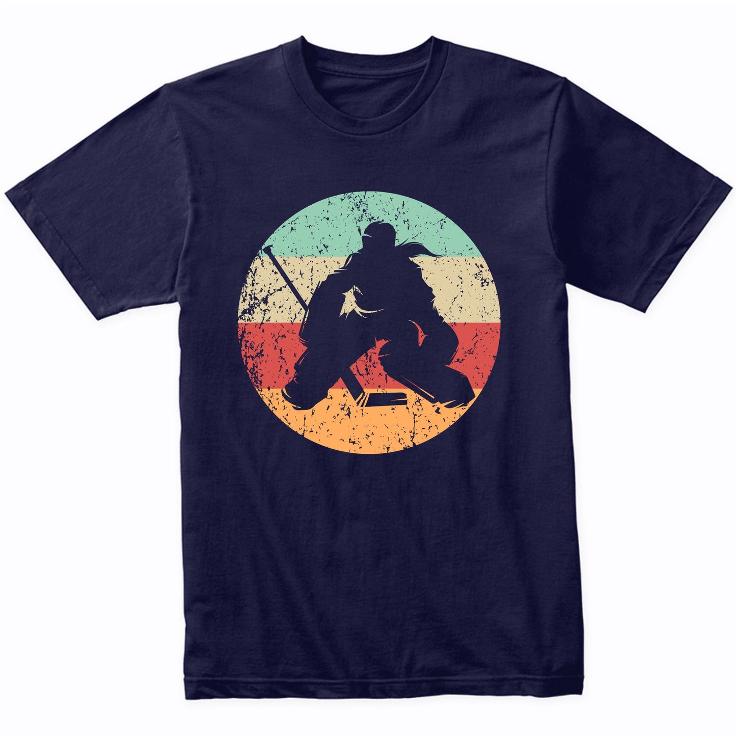 Retro Hockey Goalie Female Athlete Girls Sports T-Shirt