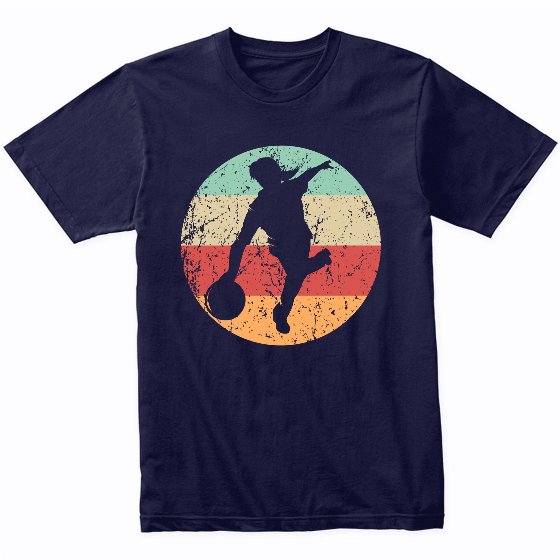 Retro Bowler Female Athlete Bowling Girls Sports T-Shirt