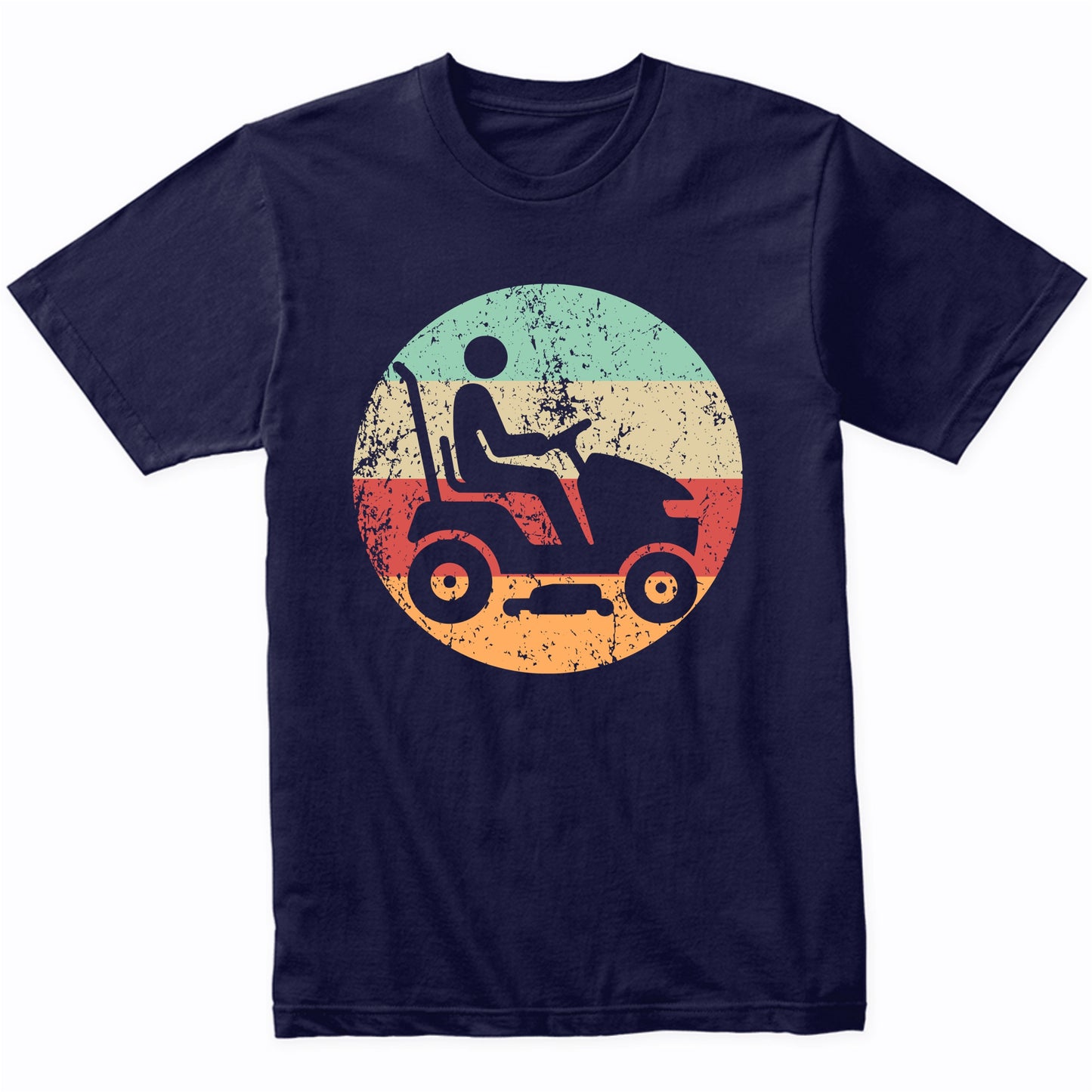 Retro Riding Lawnmower Vintage Style Lawnmowing T-Shirt