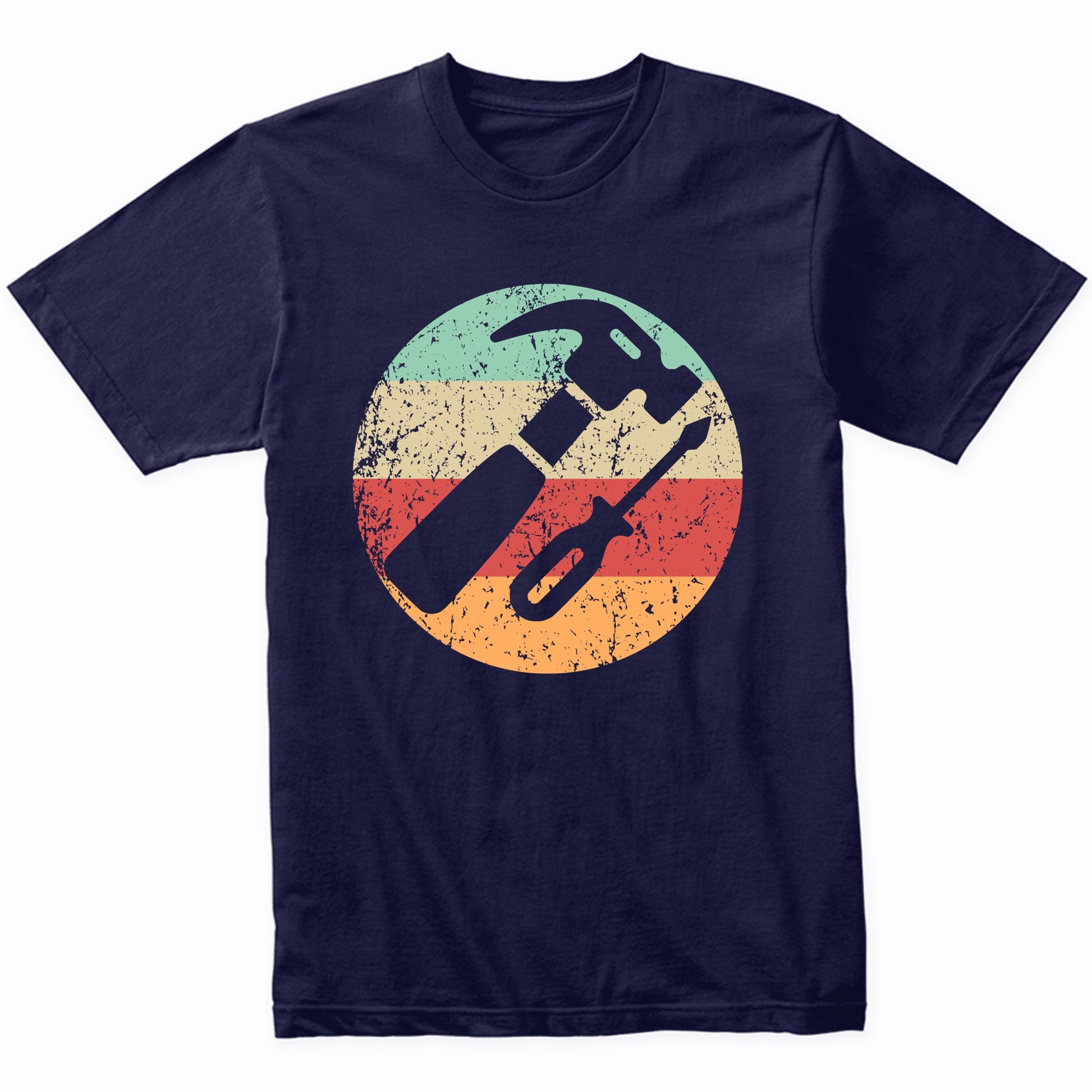 Retro Hammer and Screwdriver Vintage Style Carpenter T-Shirt