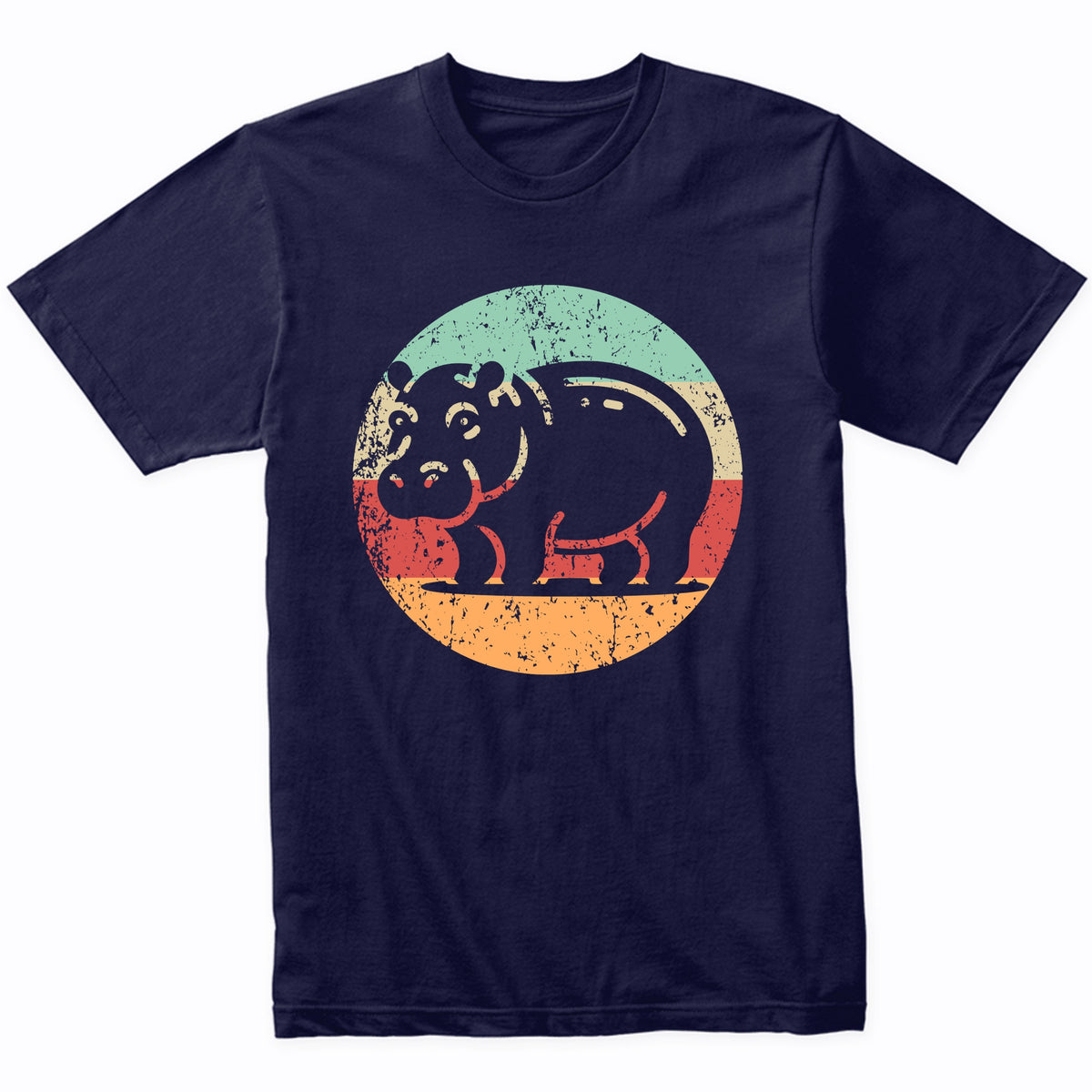 Retro Hippopotamus Hippo Vintage Style Wild Animal T-Shirt