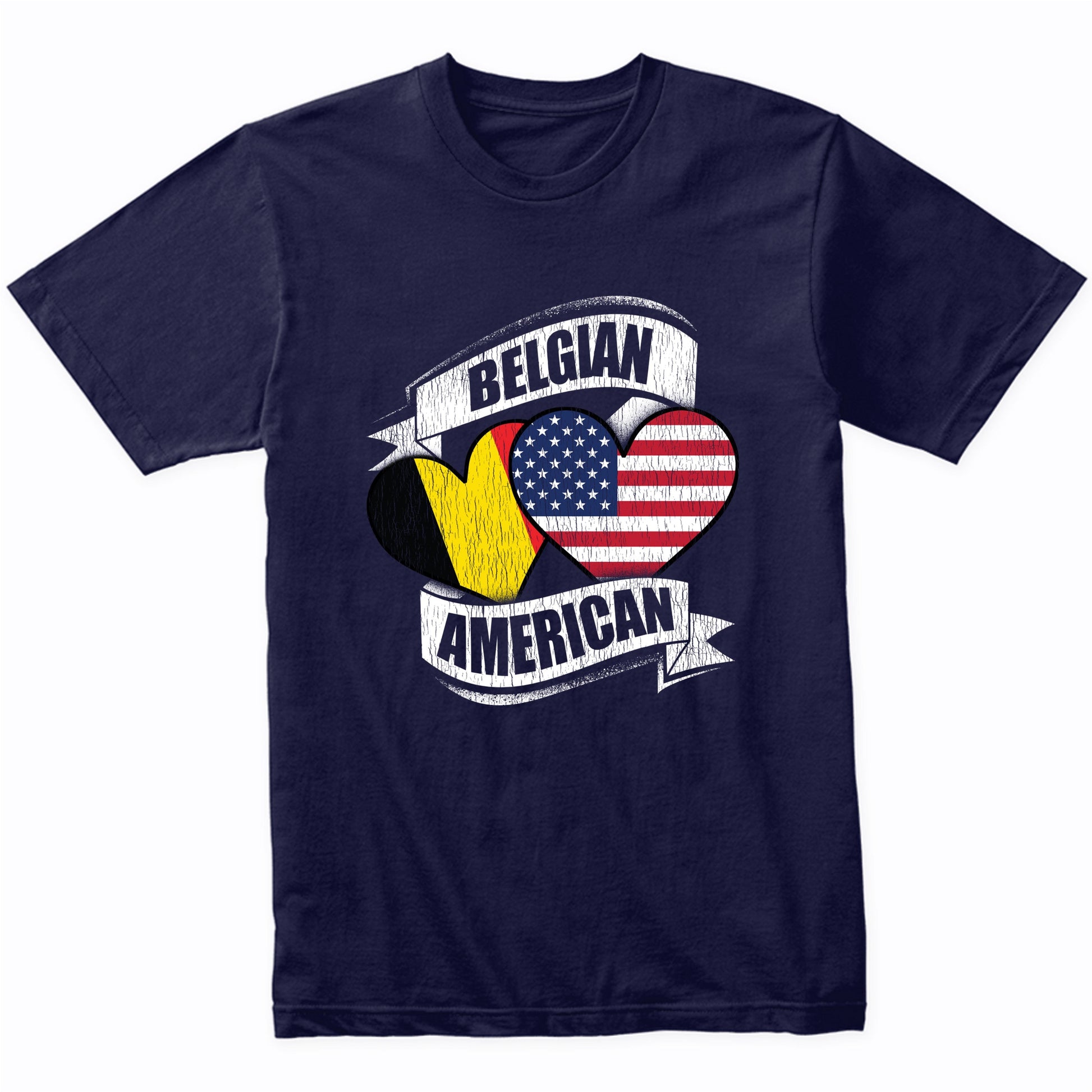Belgian American Hearts USA Belgium Flags T-Shirt