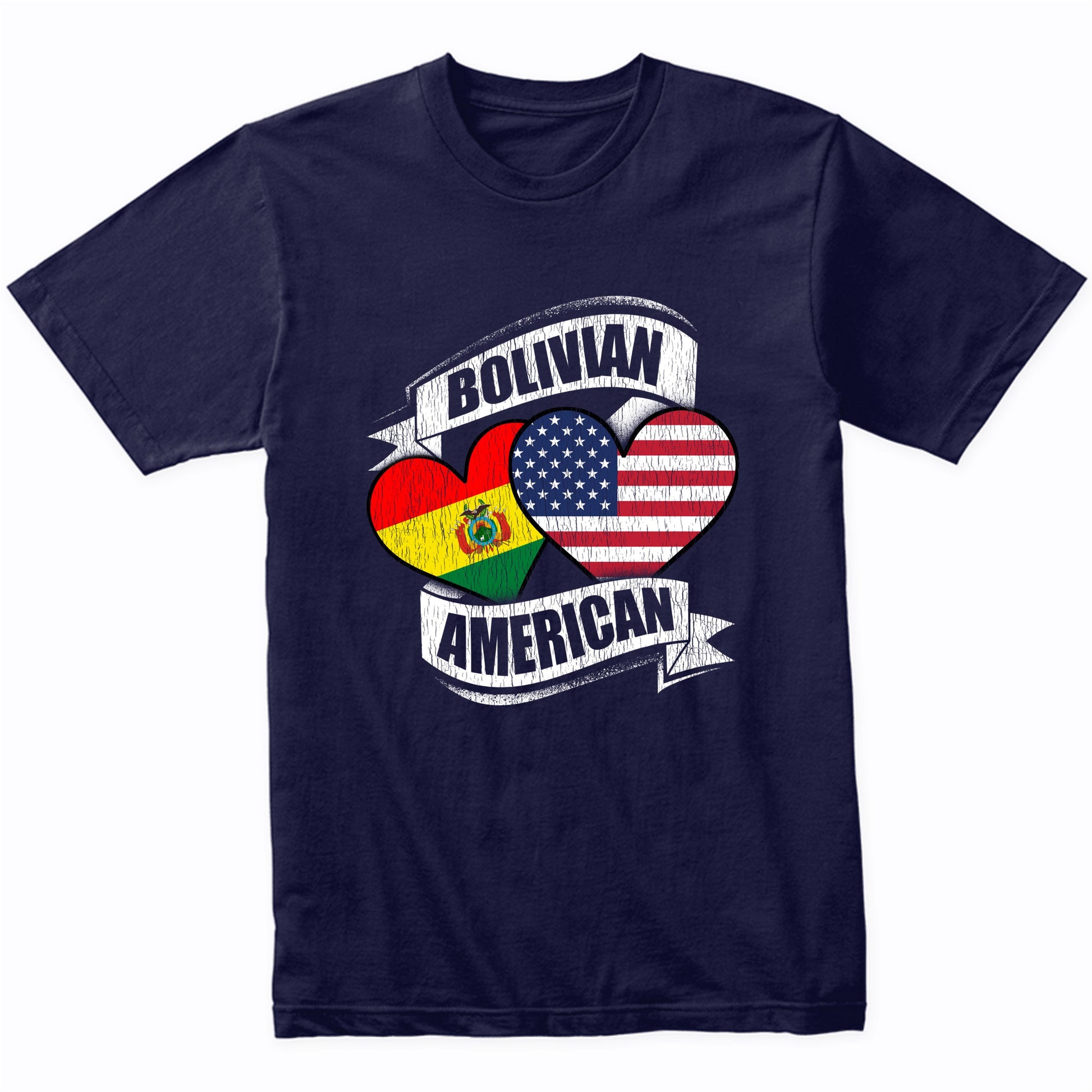 Bolivian American Hearts USA Bolivia Flags T-Shirt