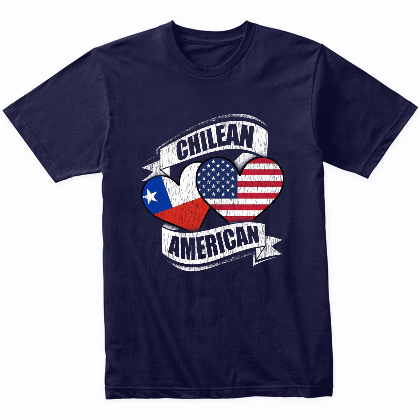 Chilean American Hearts USA Chile Flags T-Shirt