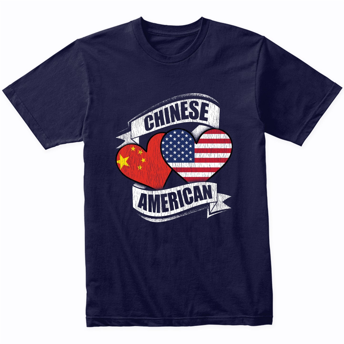 Chinese American Hearts USA China Flags T-Shirt