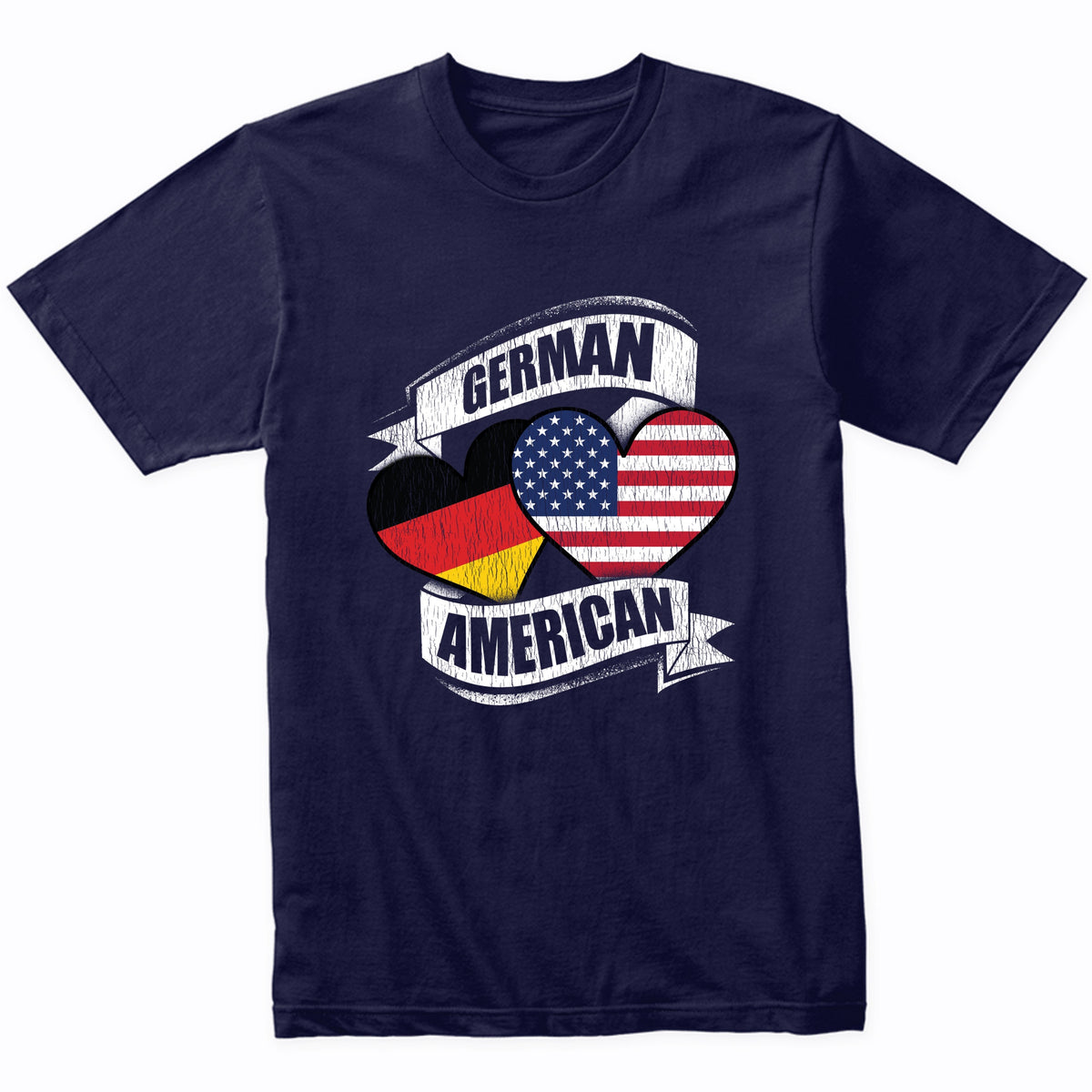 German American Hearts USA Germany Flags T-Shirt