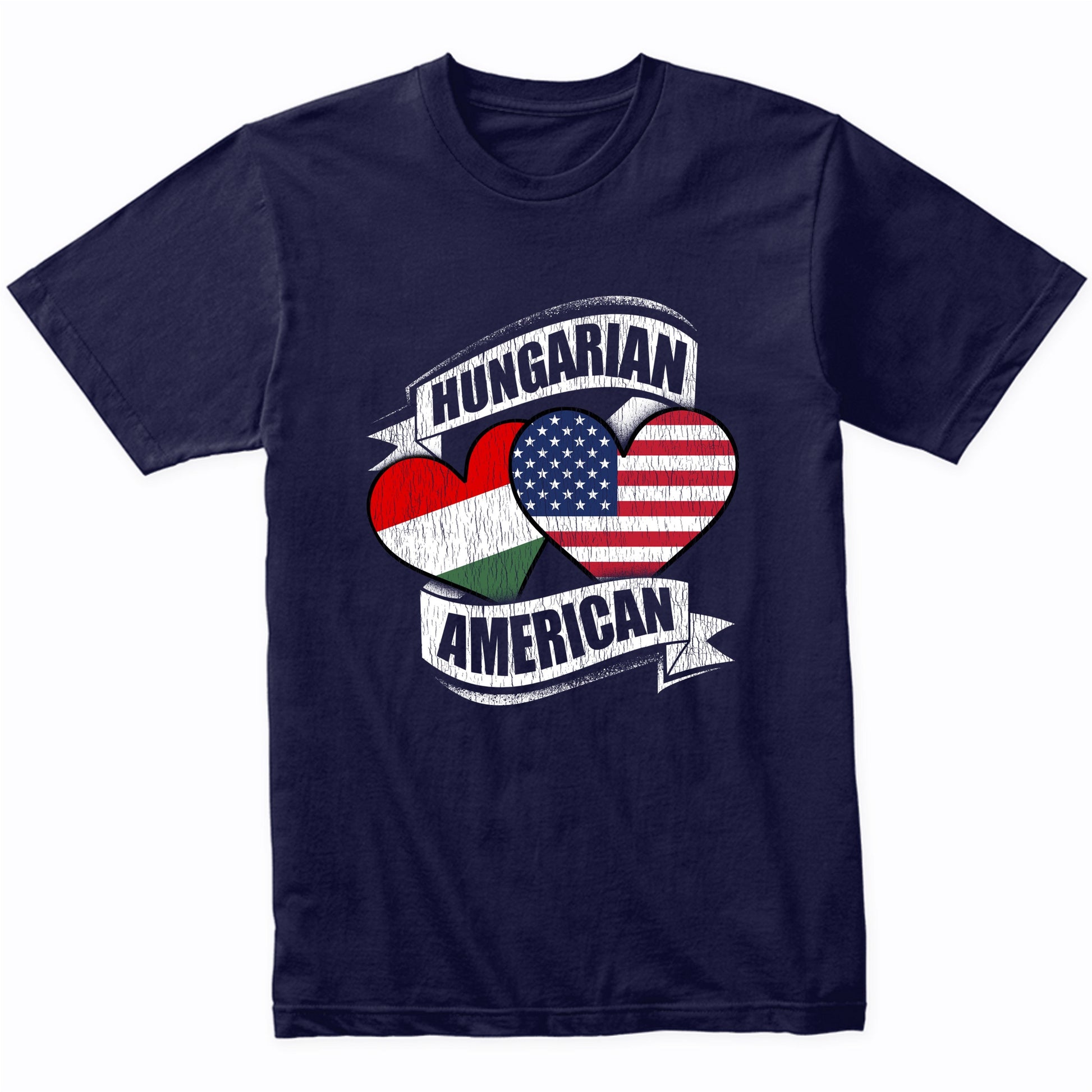 Hungarian American Hearts USA Hungary Flags T-Shirt