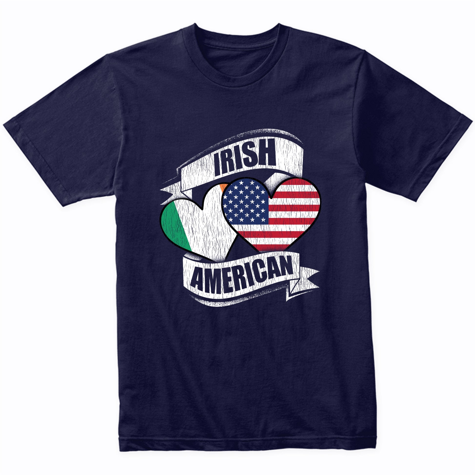 Irish American Hearts USA Ireland Flags T-Shirt