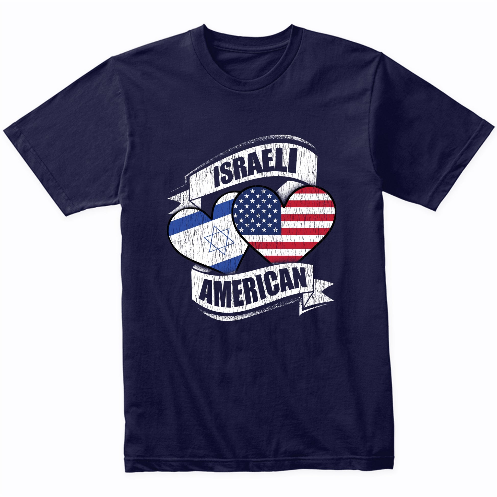 Israeli American Hearts USA Israel Flags T-Shirt