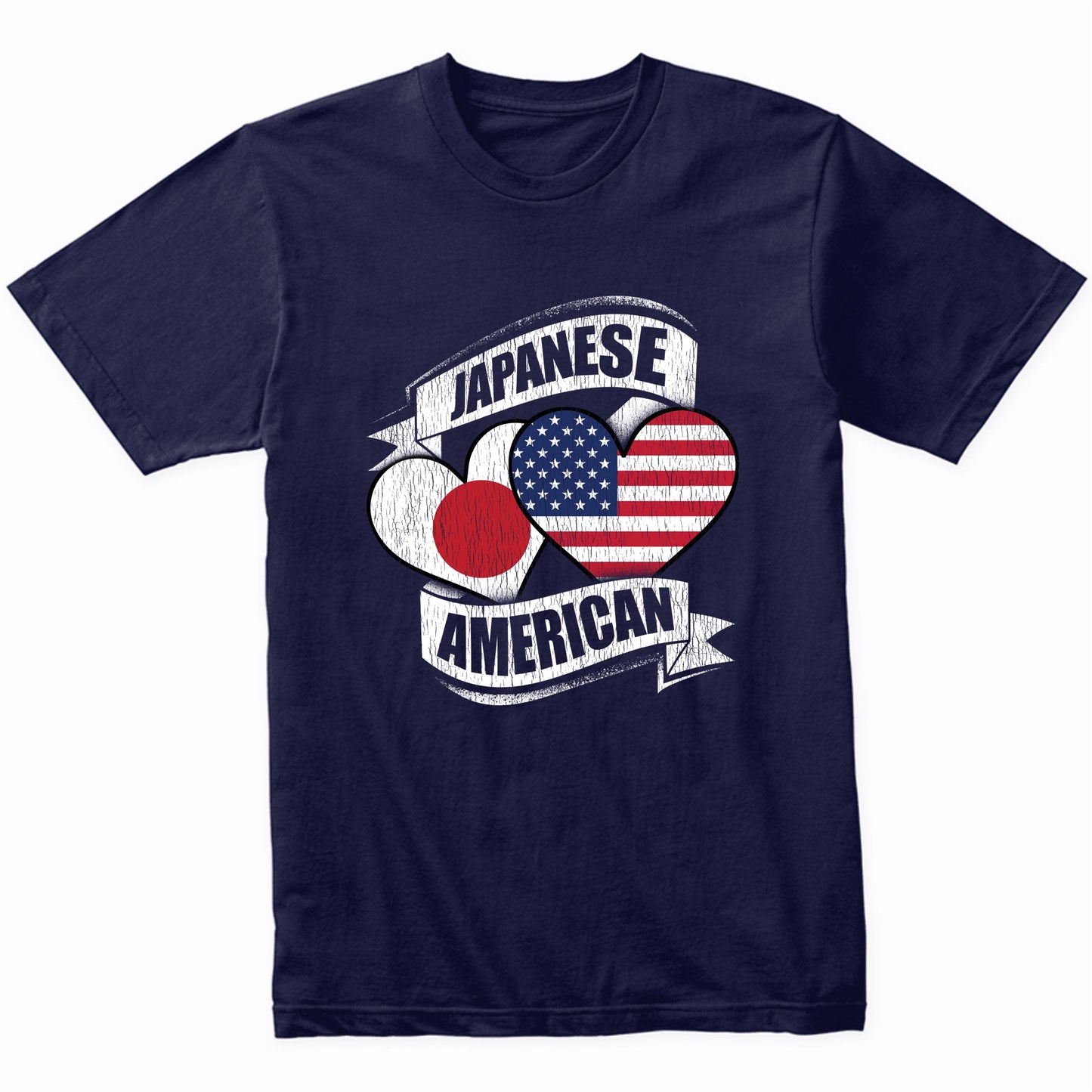 Japanese American Hearts USA Japan Flags T-Shirt
