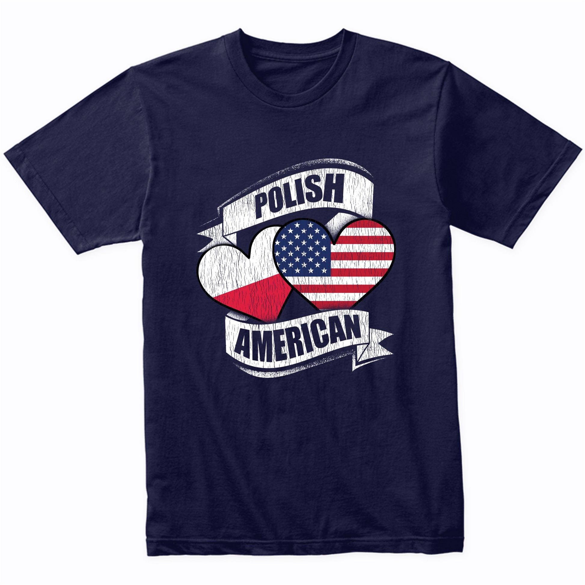 Polish American Hearts USA Poland Flags T-Shirt