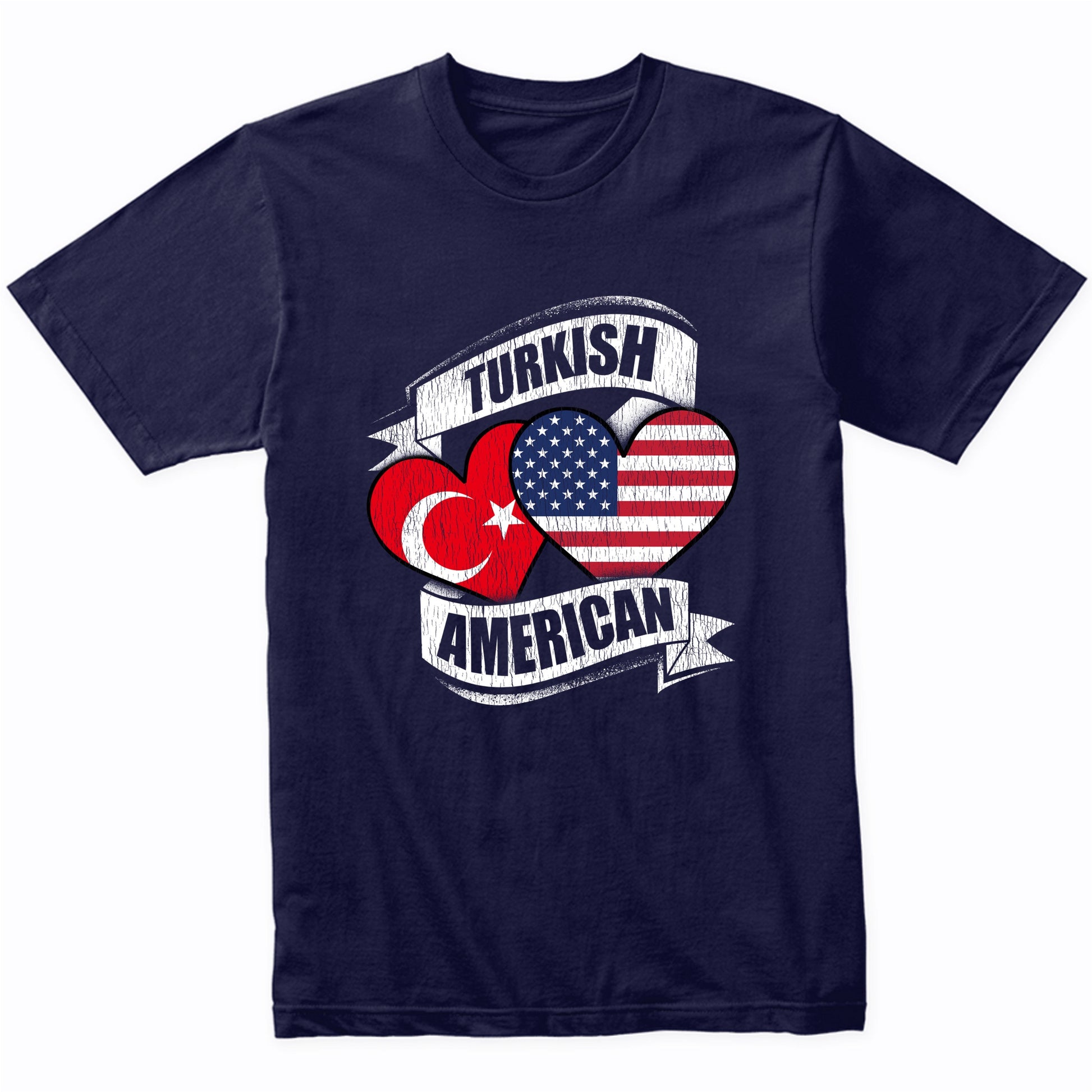 Turkish American Hearts USA Turkey Flags T-Shirt