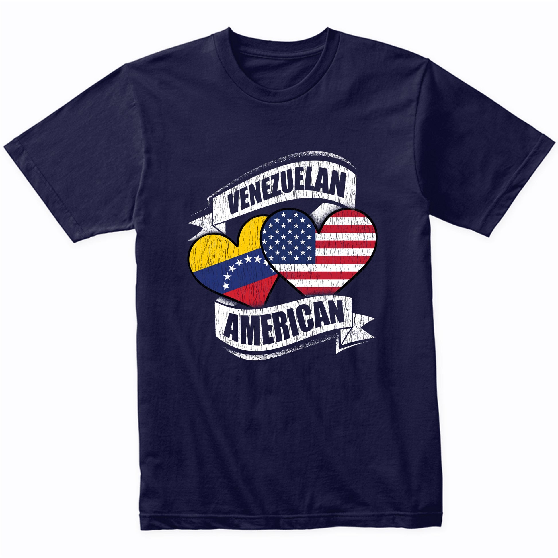 Venezuelan American Hearts USA Venezuela Flags T-Shirt