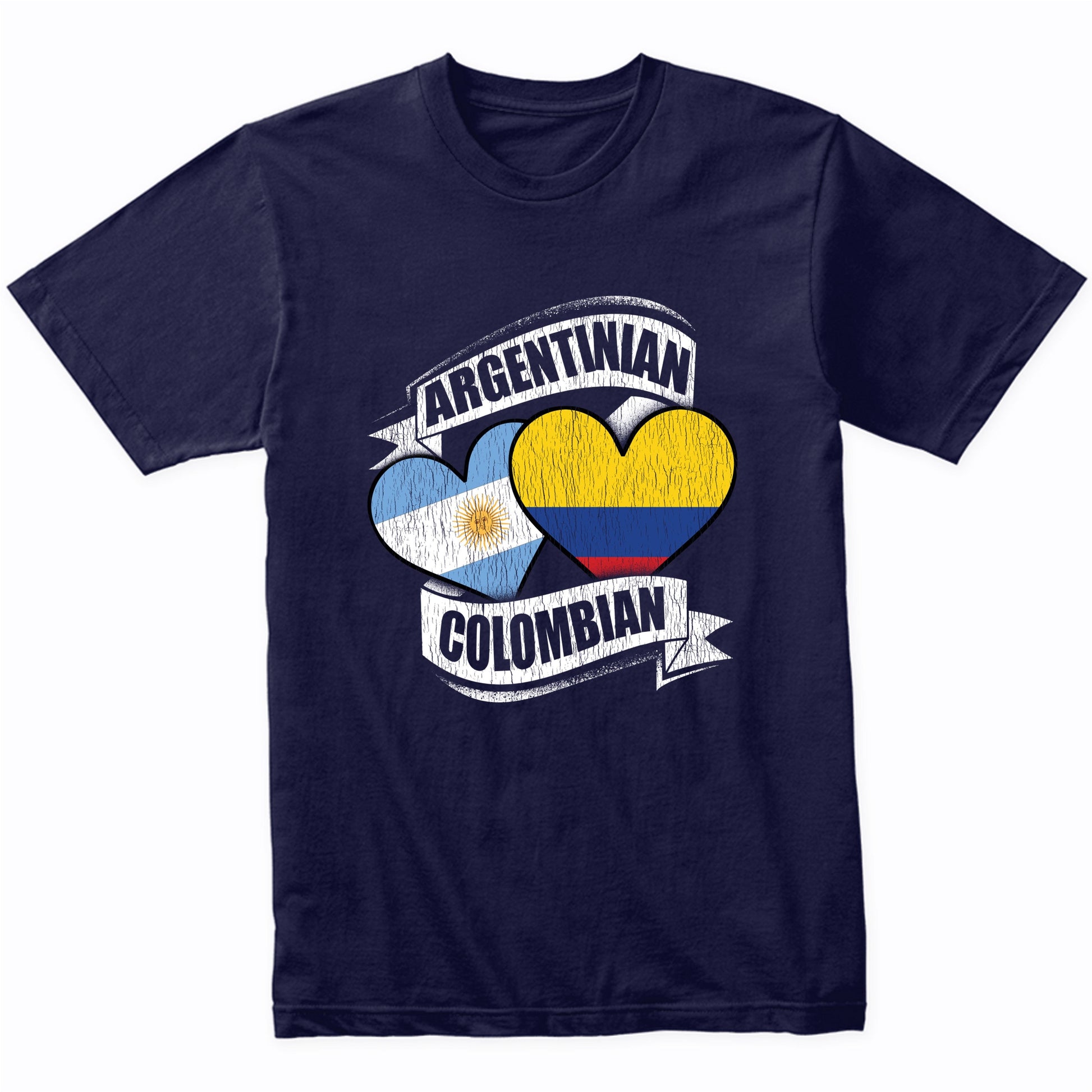 Argentinian Colombian Hearts Argentina Colombia Flags T-Shirt