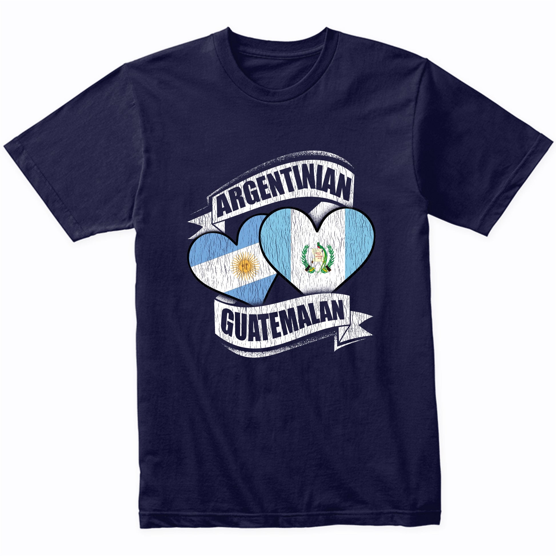 Argentinian Guatemalan Hearts Argentina Guatemala Flags T-Shirt