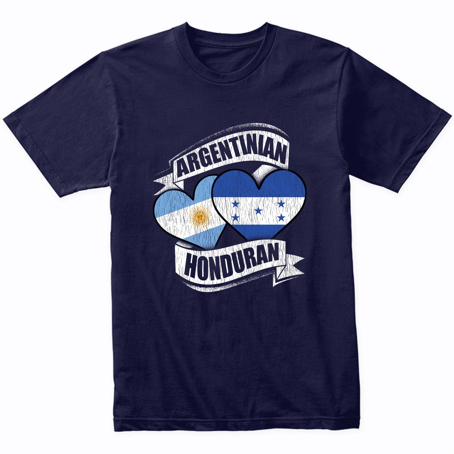Argentinian Honduran Hearts Argentina Honduras Flags T-Shirt