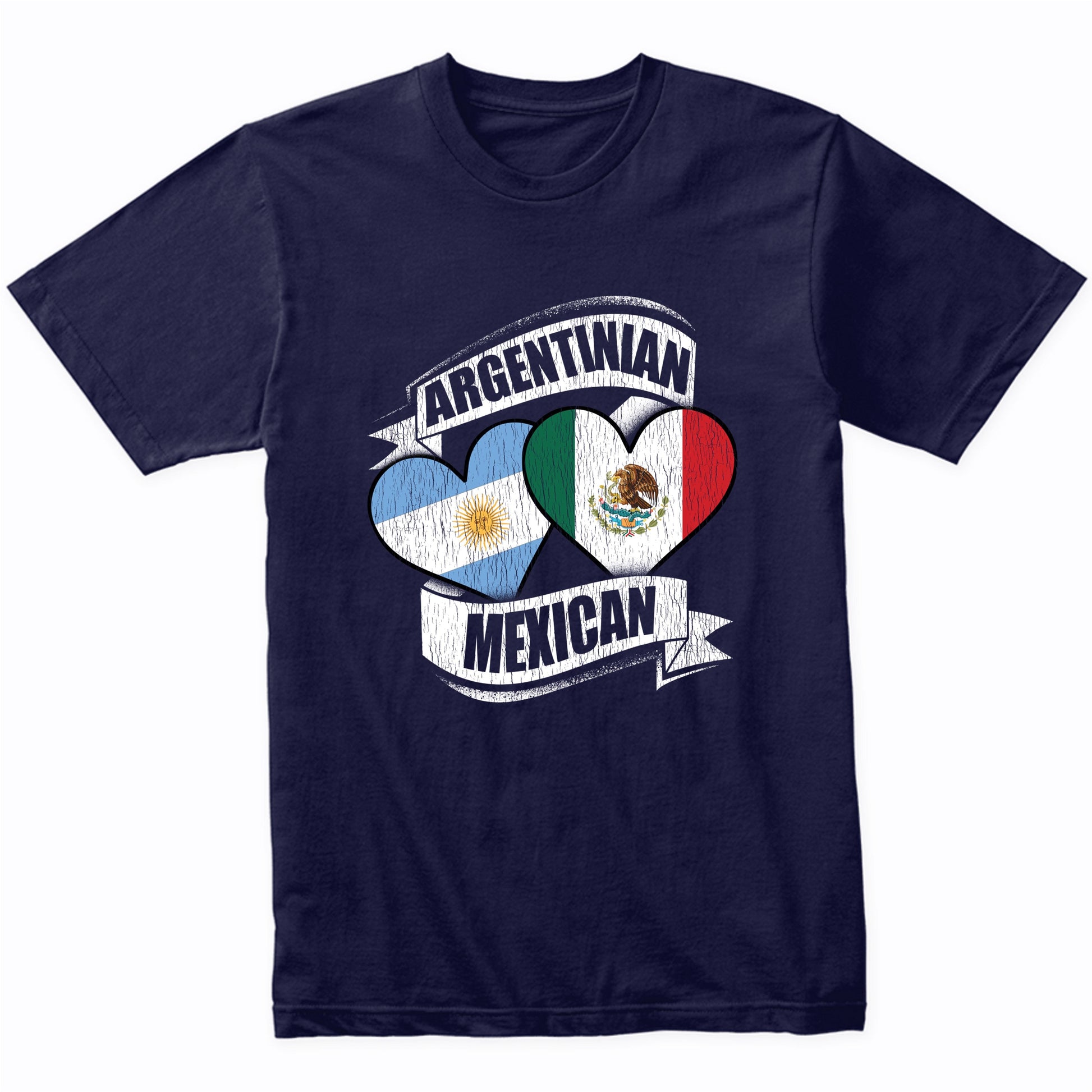 Argentinian Mexican Hearts Argentina Mexico Flags T-Shirt