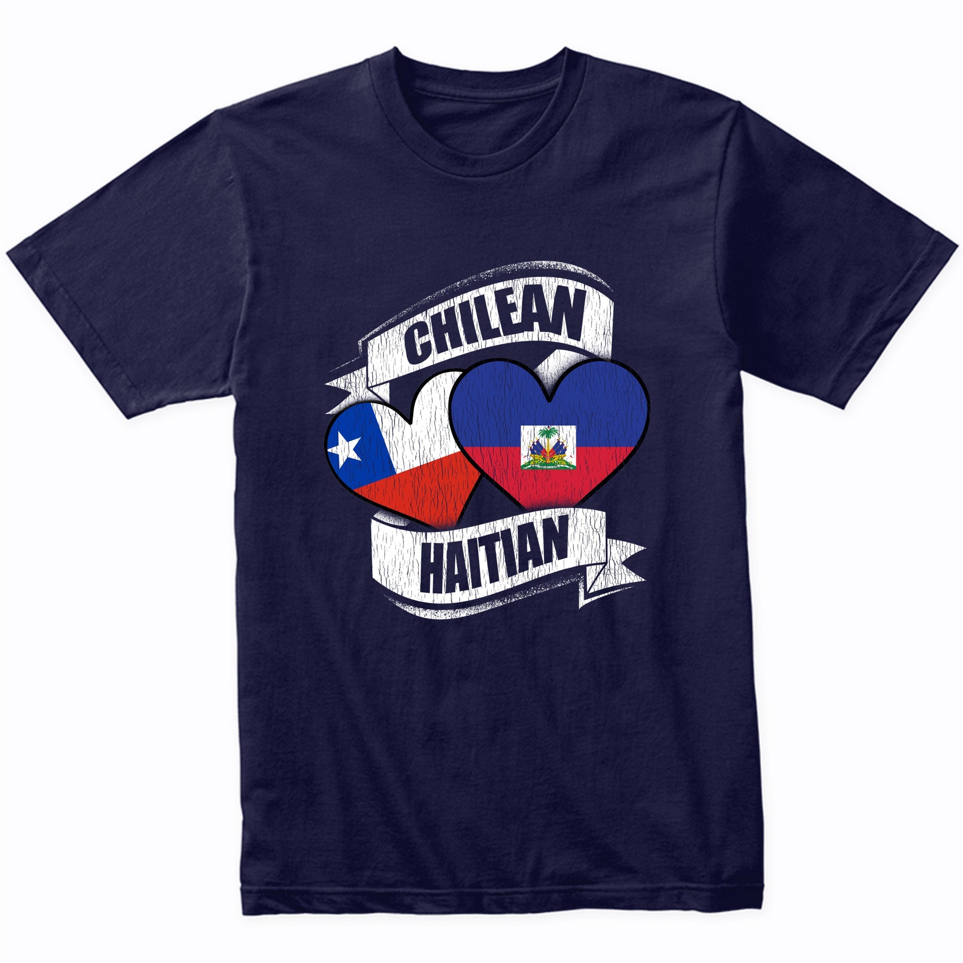 Chilean Haitian Hearts Chile Haiti Flags T-Shirt