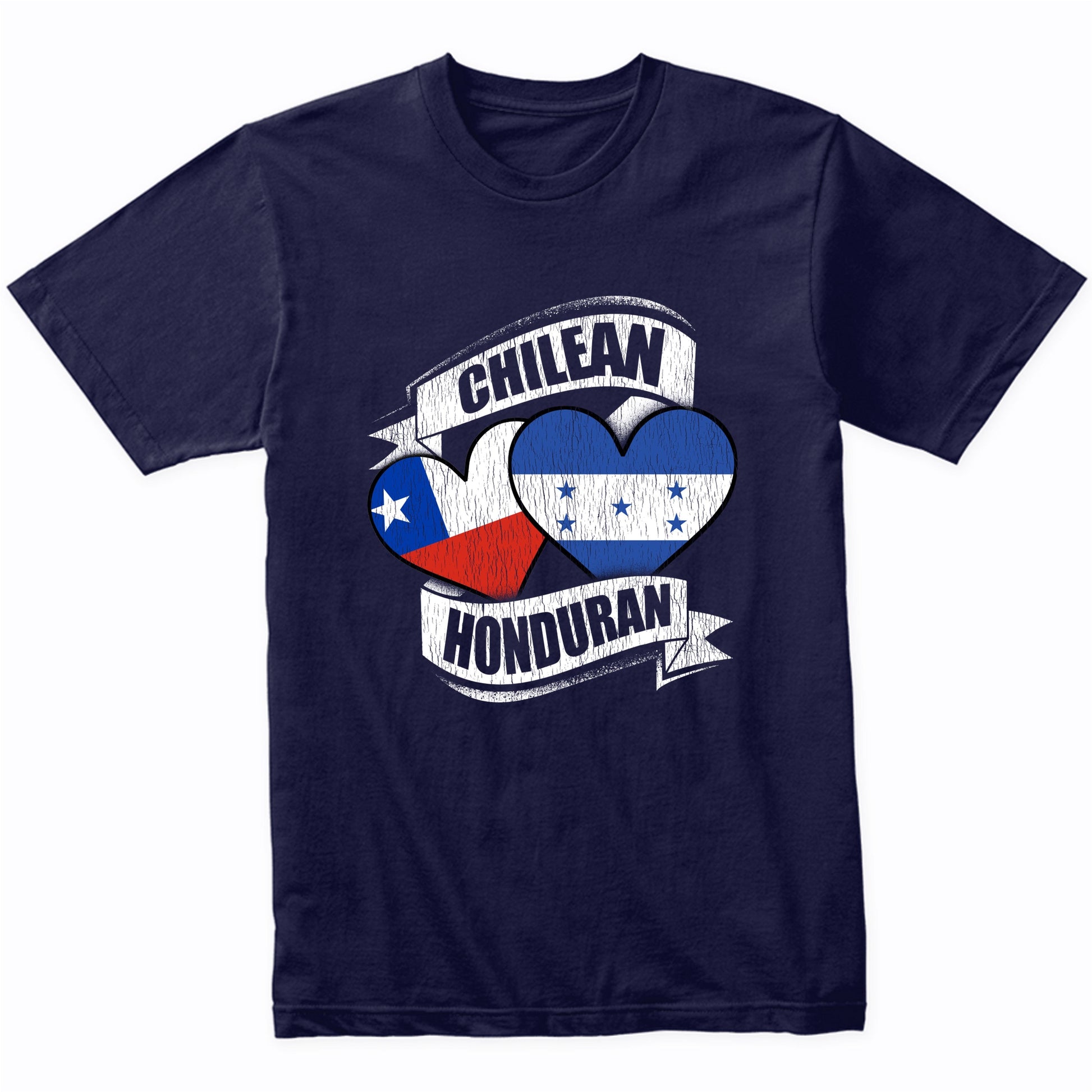 Chilean Honduran Hearts Chile Honduras Flags T-Shirt