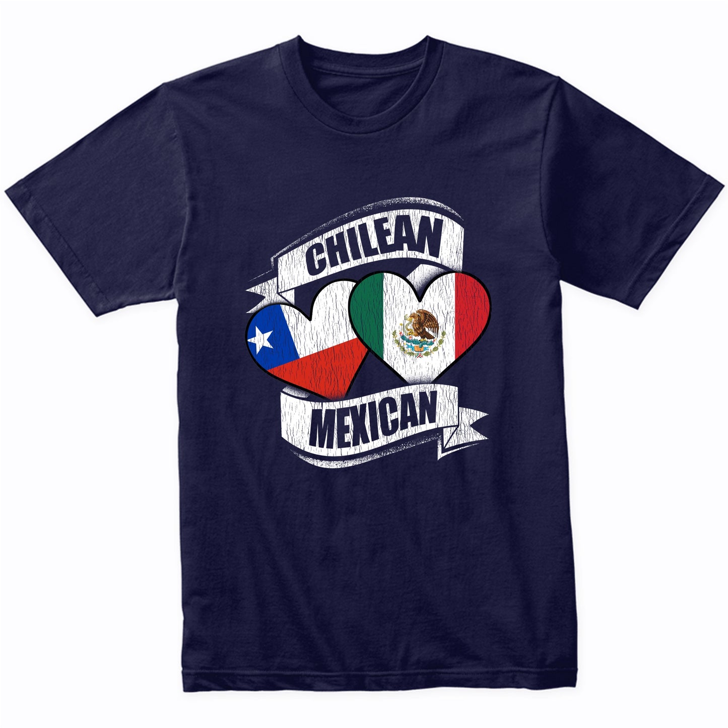 Chilean Mexican Hearts Chile Mexico Flags T-Shirt