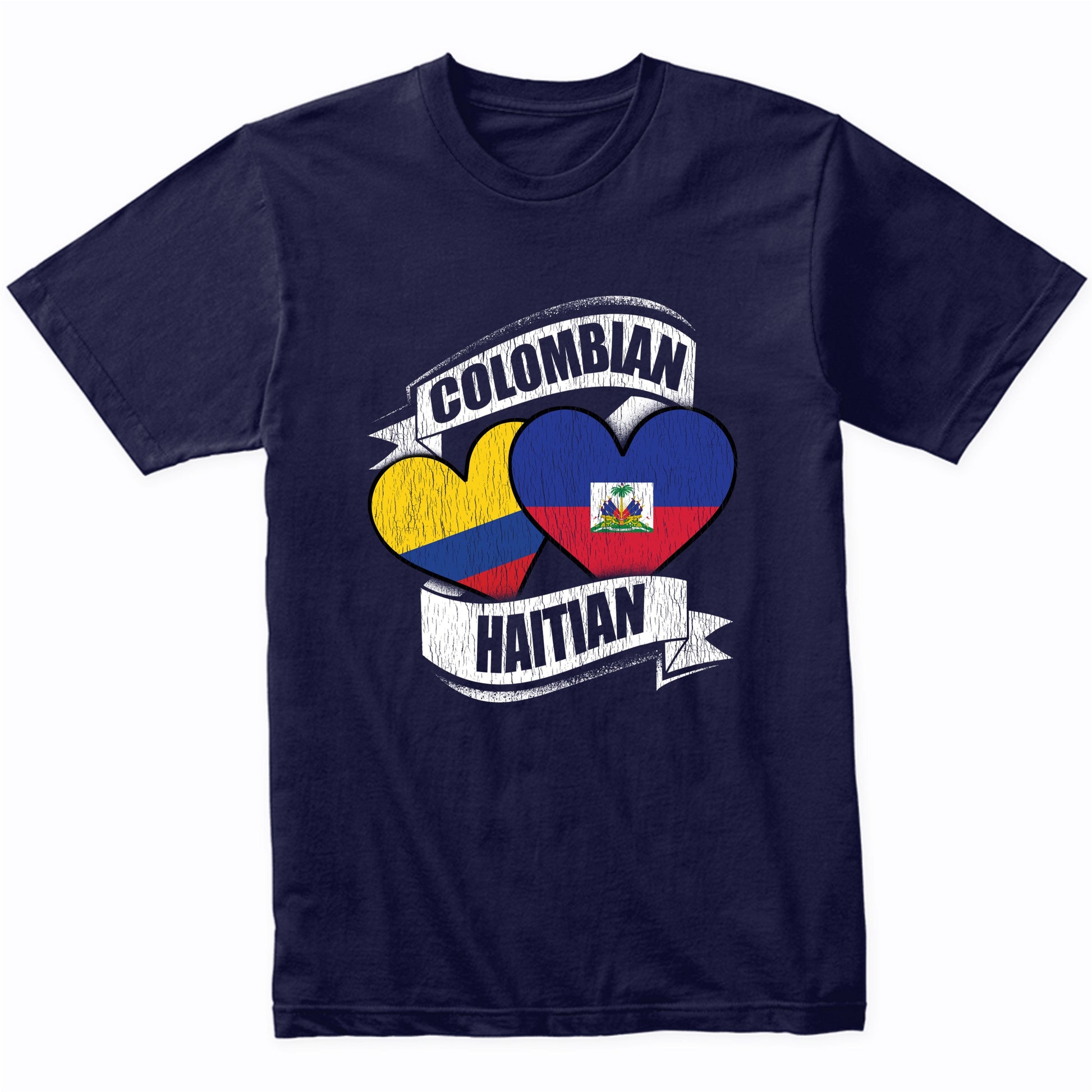 Colombian Haitian Hearts Colombia Haiti Flags T-Shirt