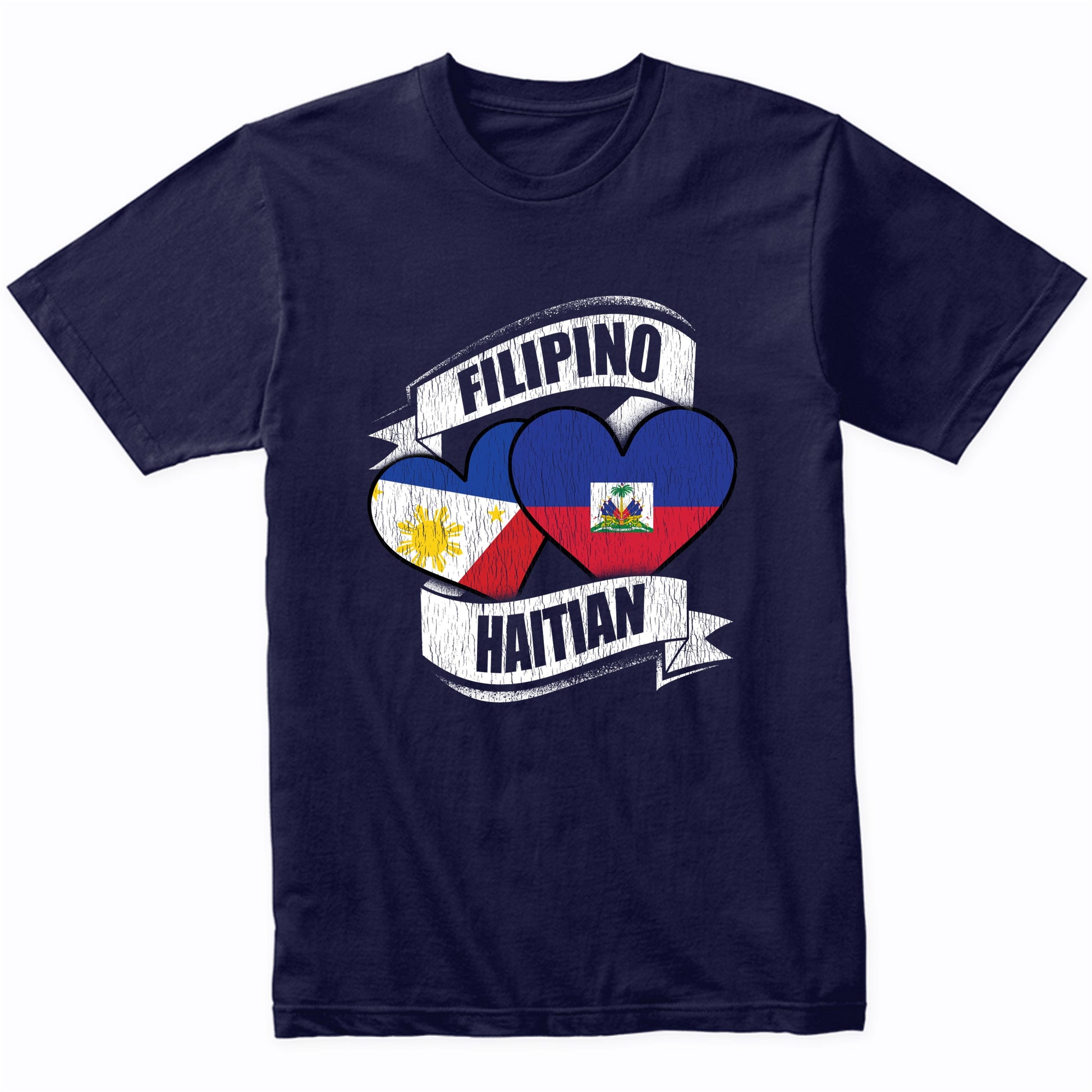 Filipino Haitian Hearts Philippines Haiti Flags T-Shirt