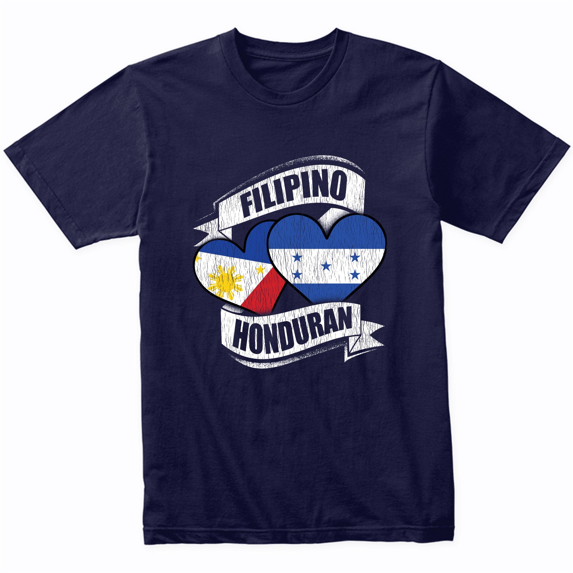 Filipino Honduran Hearts Philippines Honduras Flags T-Shirt