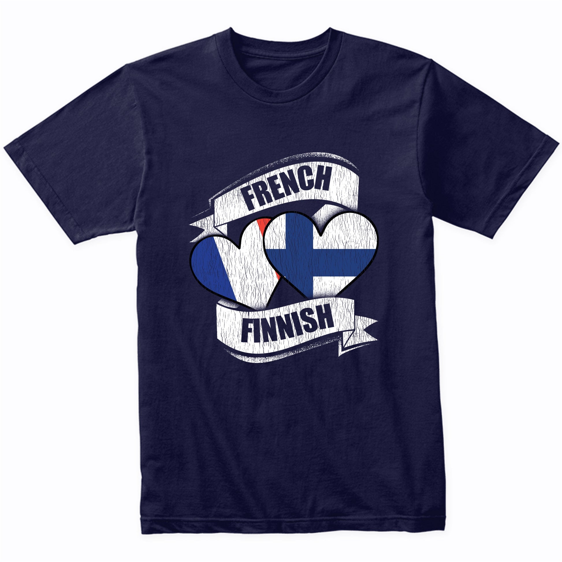 French Finnish Hearts France Finland Flags T-Shirt