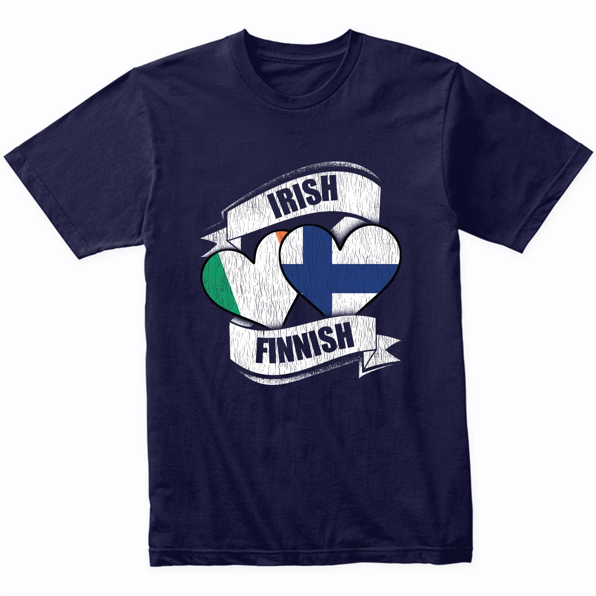 Irish Finnish Hearts Ireland Finland Flags T-Shirt