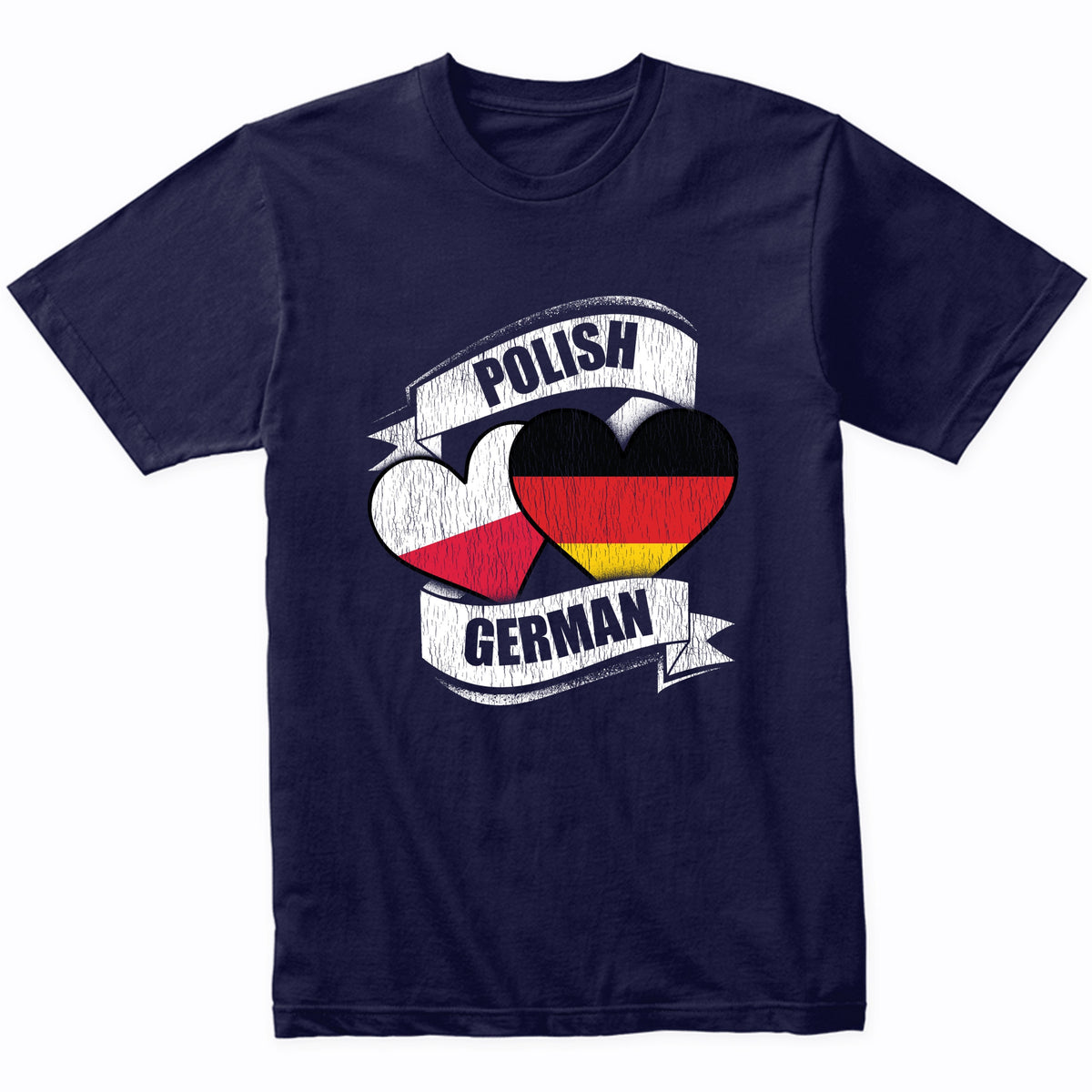 Polish German Hearts Poland Germany Flags T-Shirt