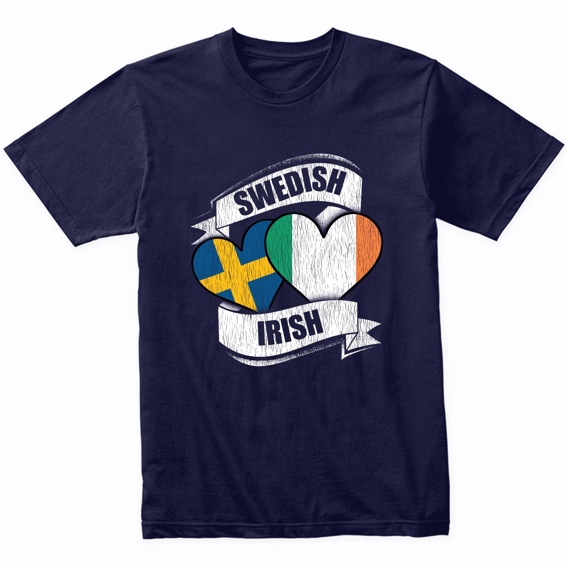 Swedish Irish Hearts Sweden Ireland Flags T-Shirt