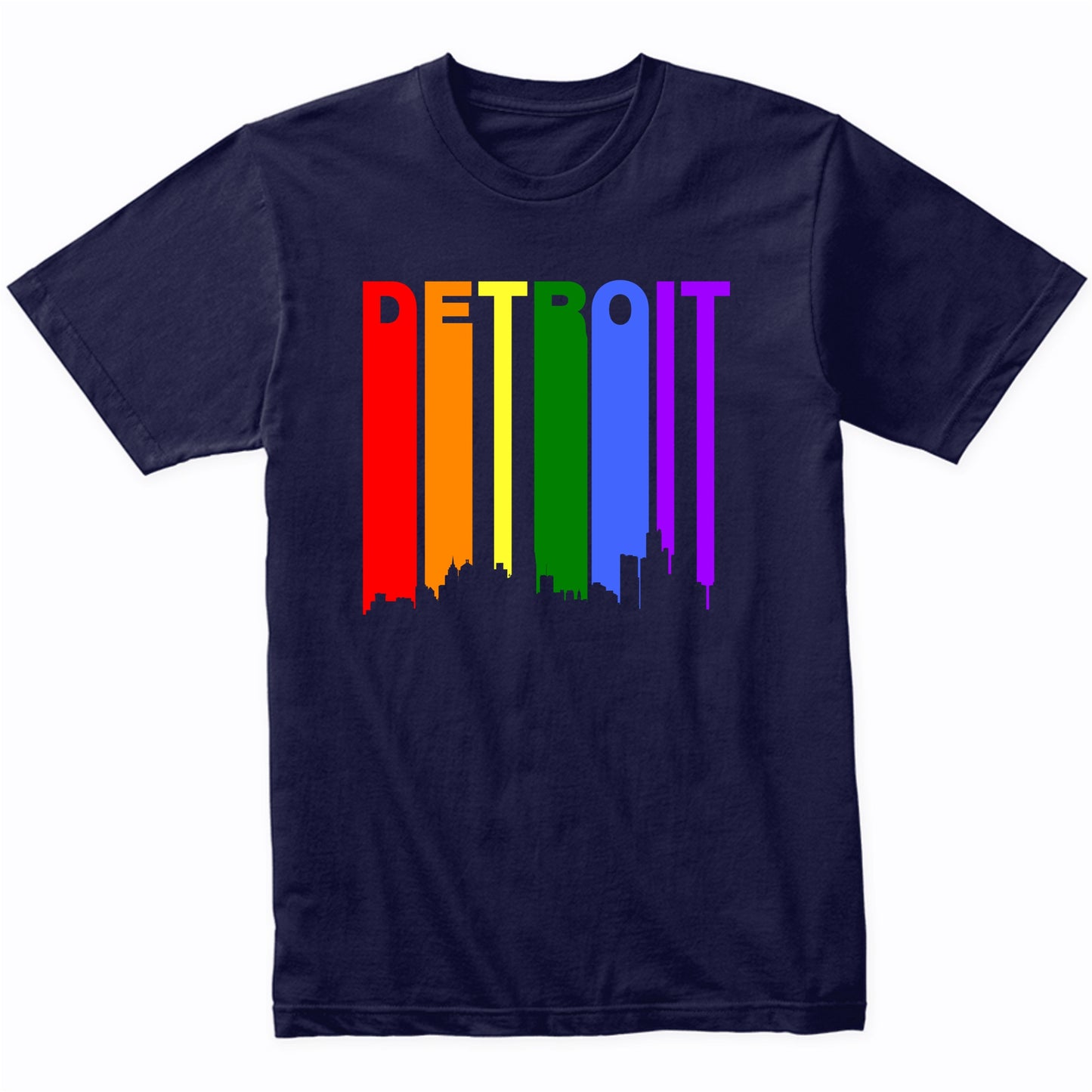 Detroit Michigan Downtown Rainbow LGBT Gay Pride T-Shirt