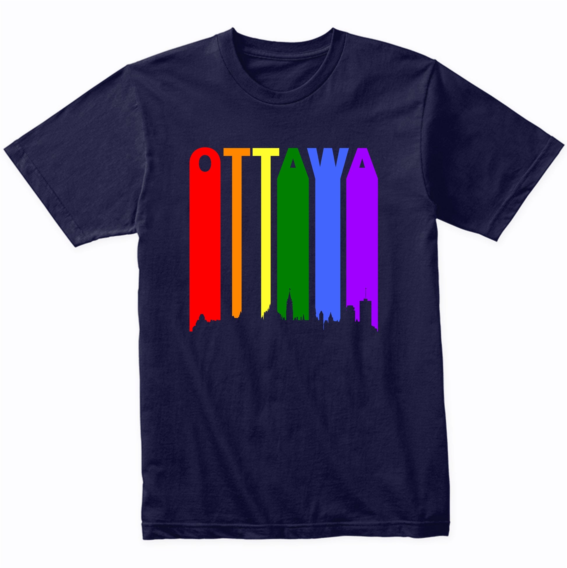 Ottawa Canada Downtown Rainbow Skyline LGBT Gay Pride Shirt